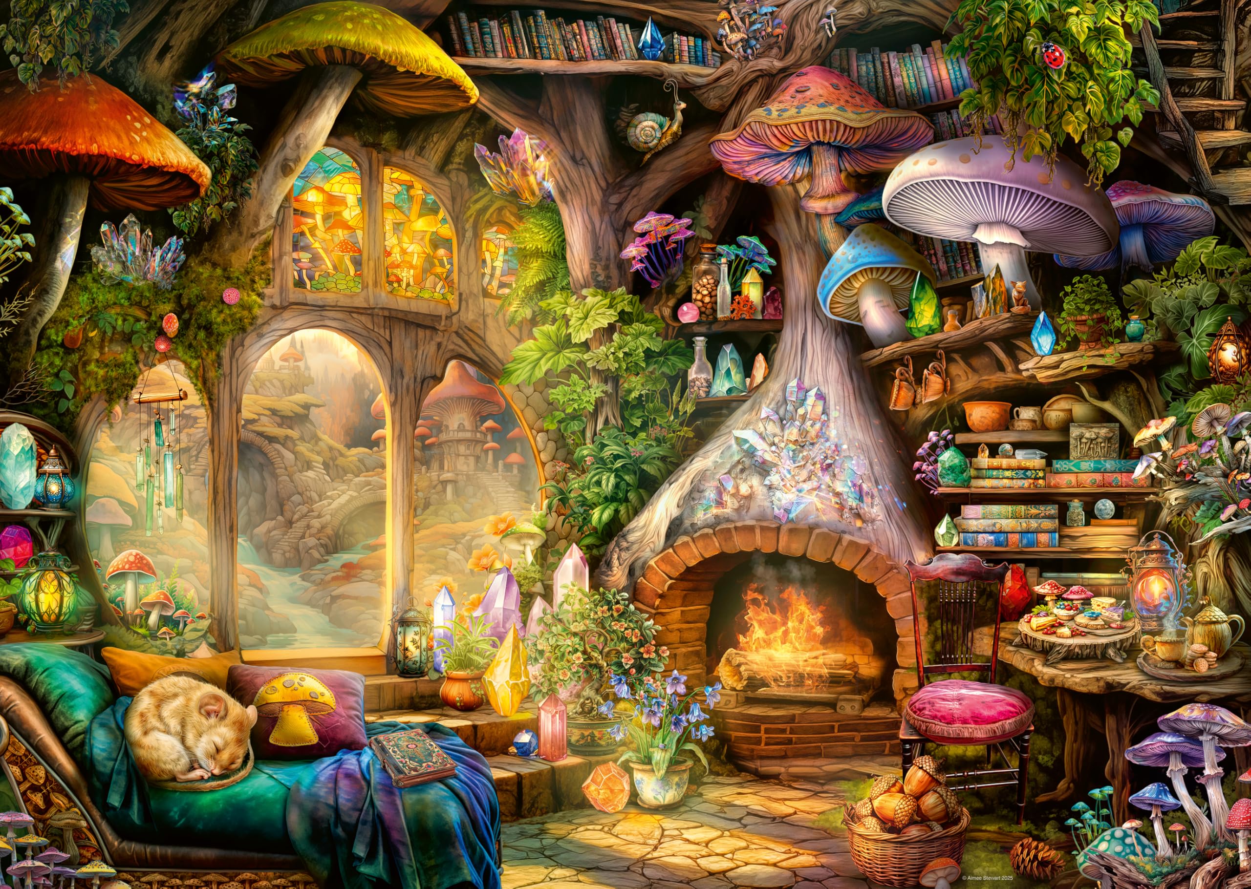 Ravensburger Mushroom Cottage Jigsaw Puzzle - 1000 Pieces | 70 x 50 cm | Age 12+ 1