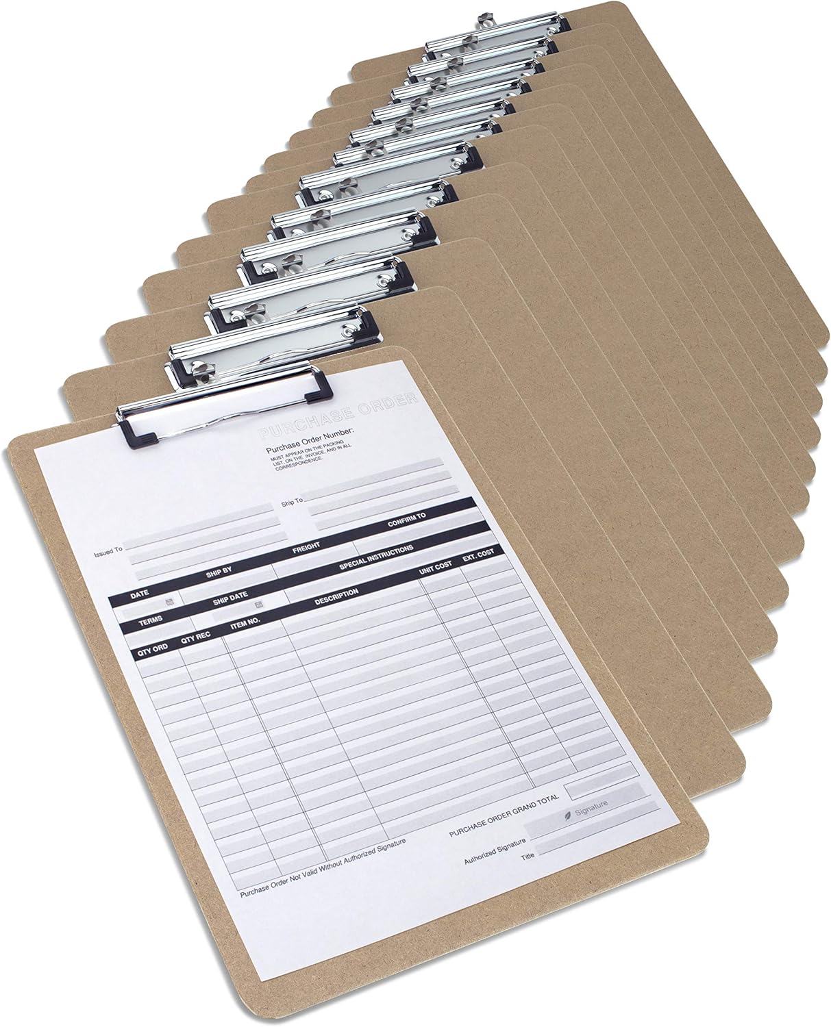 Rapesco 1608 Hardboard Clipboard with Low Profile Clip, A5, Pack 12