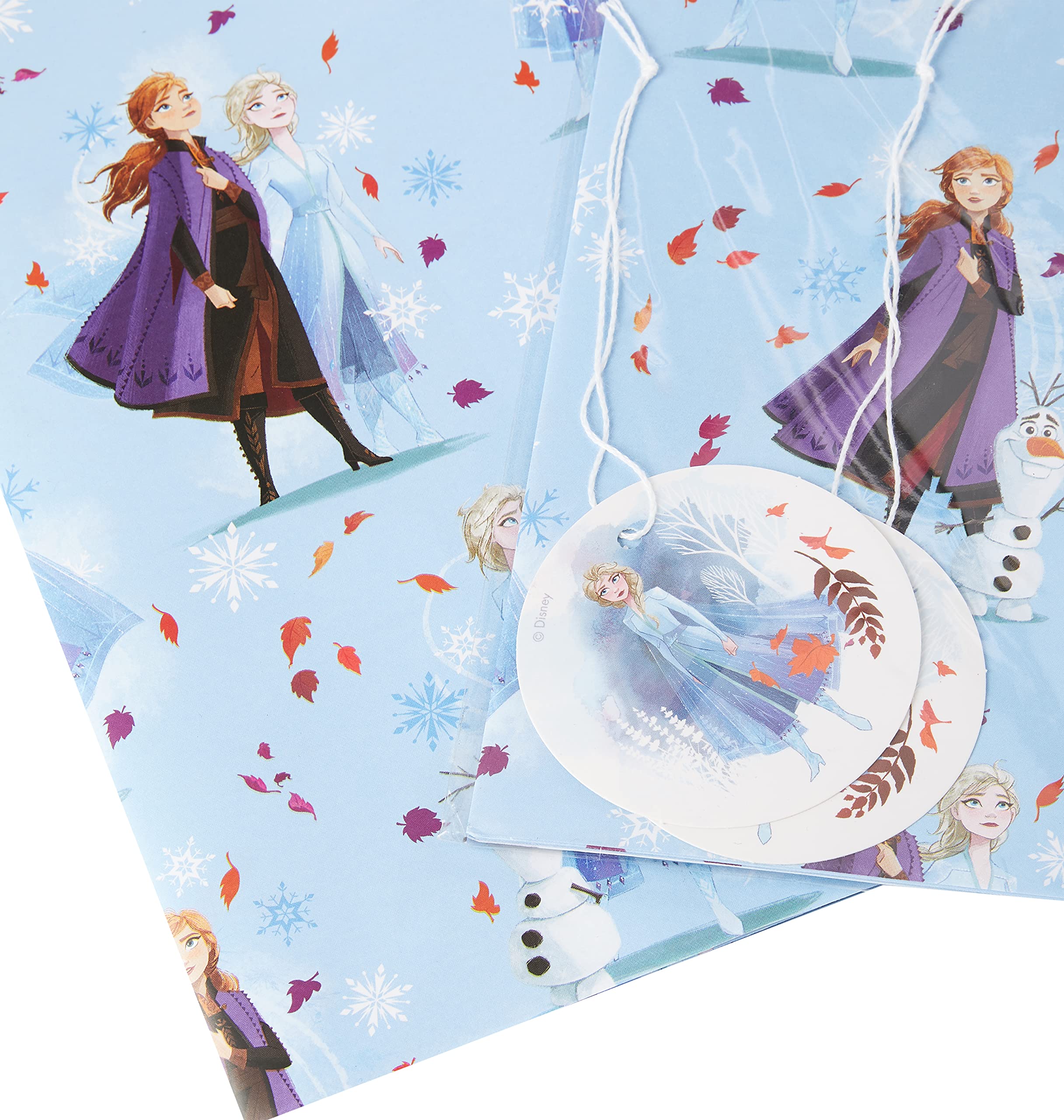 UK Greetings Frozen Gift Wrapping Paper Set - 2 Sheets & 2 Tags | Birthday | Blue 3