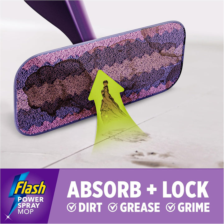 Flash Powermop Floor Cleaner Starter Kit - Spray Mop with Washable Microfiber Pad