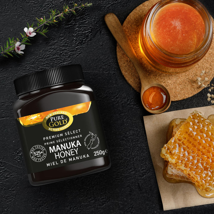 Pure Gold Manuka Honey 525+ MGO Certified - 250g - Raw & Unpasteurised - New Zealand
