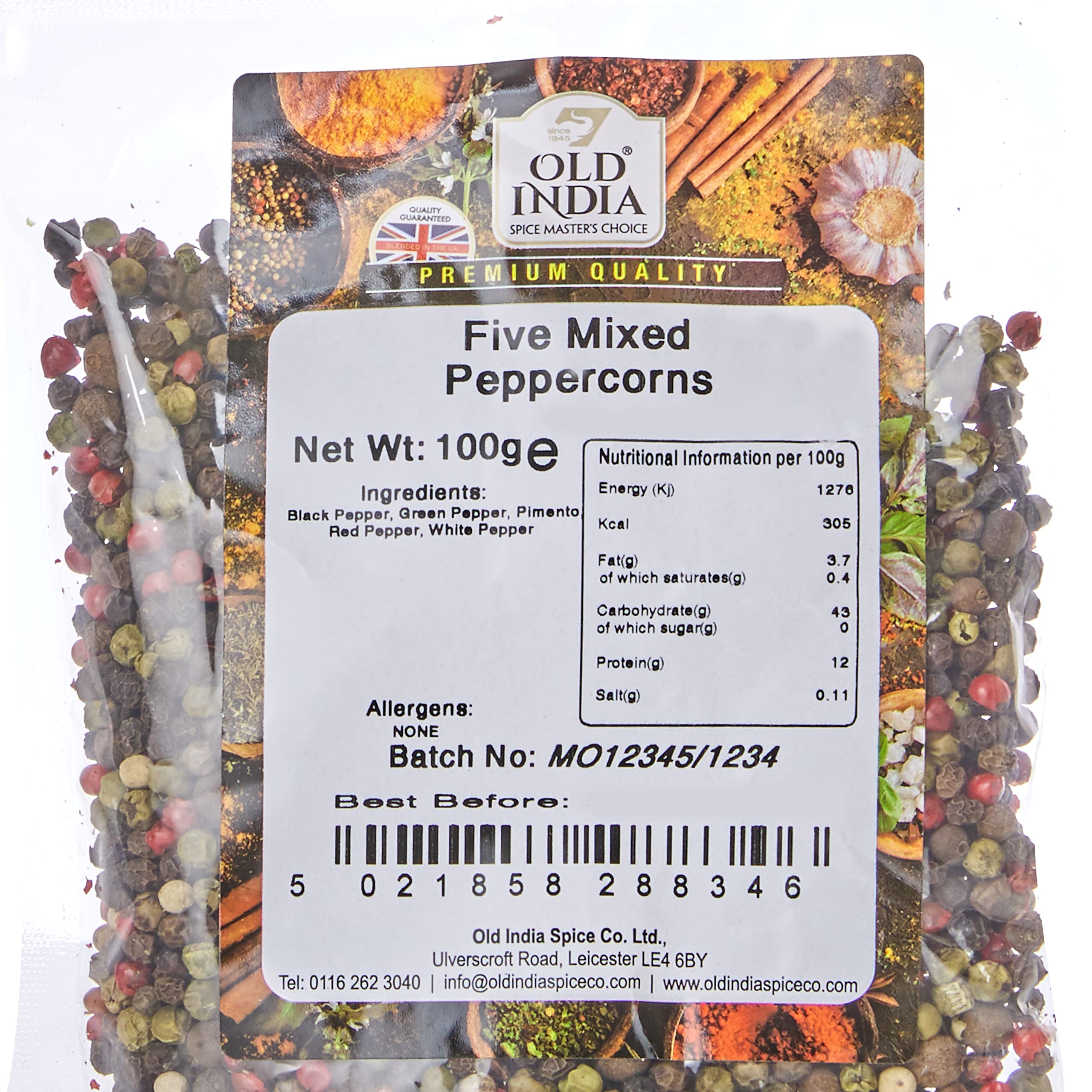 Old India Five Mixed Peppercorns 100g - Natural Whole Spices Blend 3