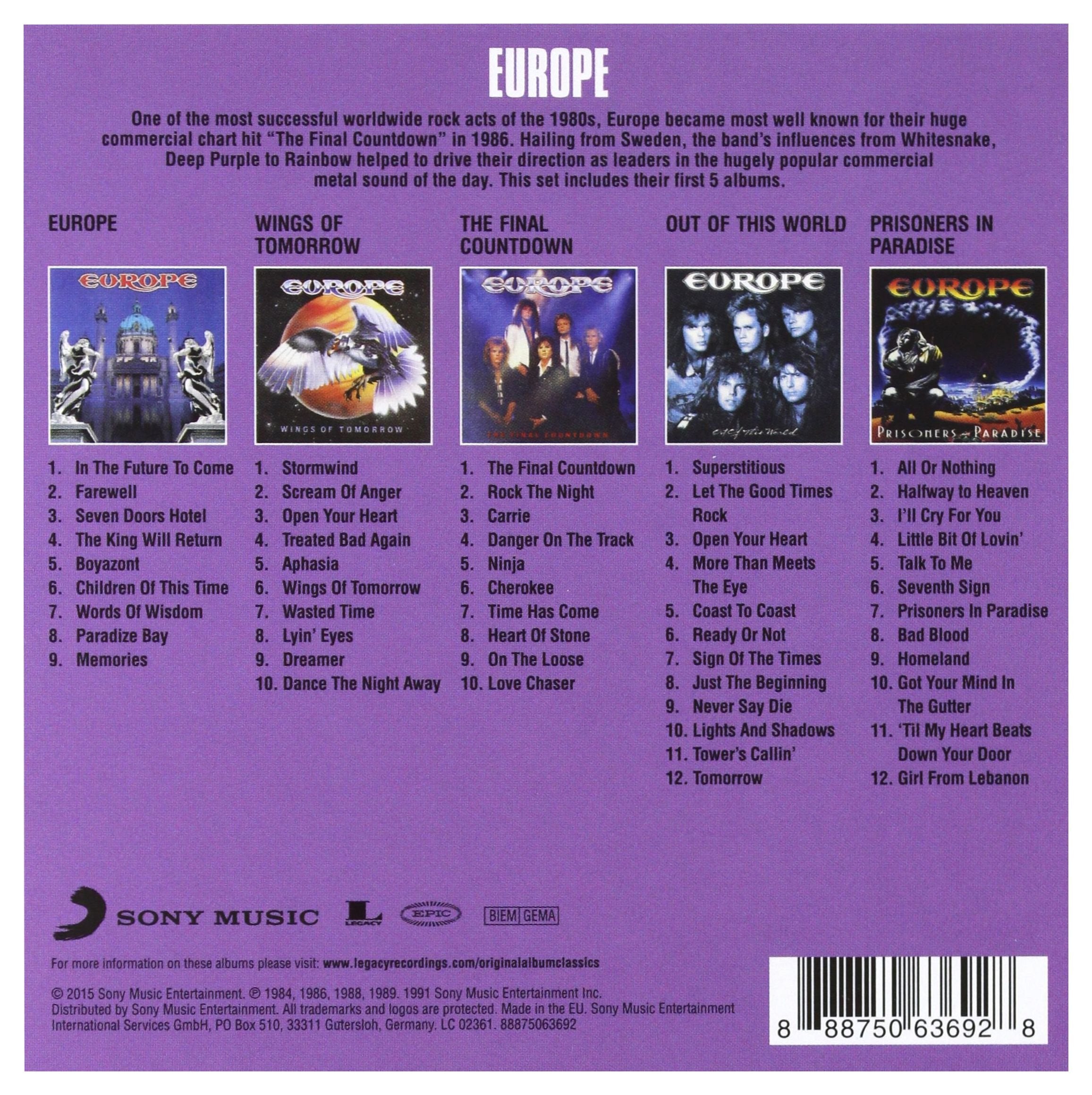 Europe - Original Album Classics [5 CD Box set] 2