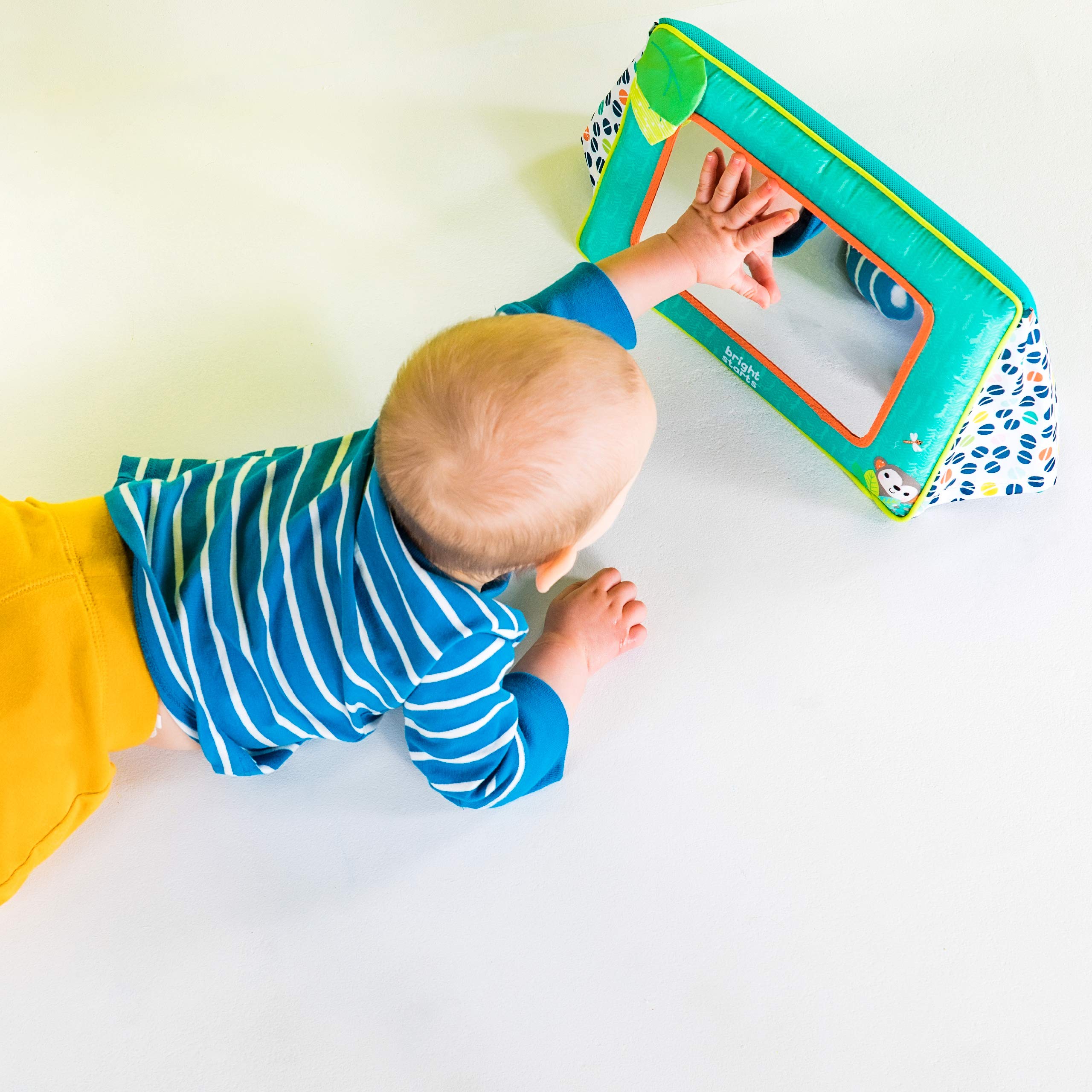 Bright Starts Sit and See Safari Floor Mirror - Green | Tummy Time & Sit Play | Ages 0-36 Months 7