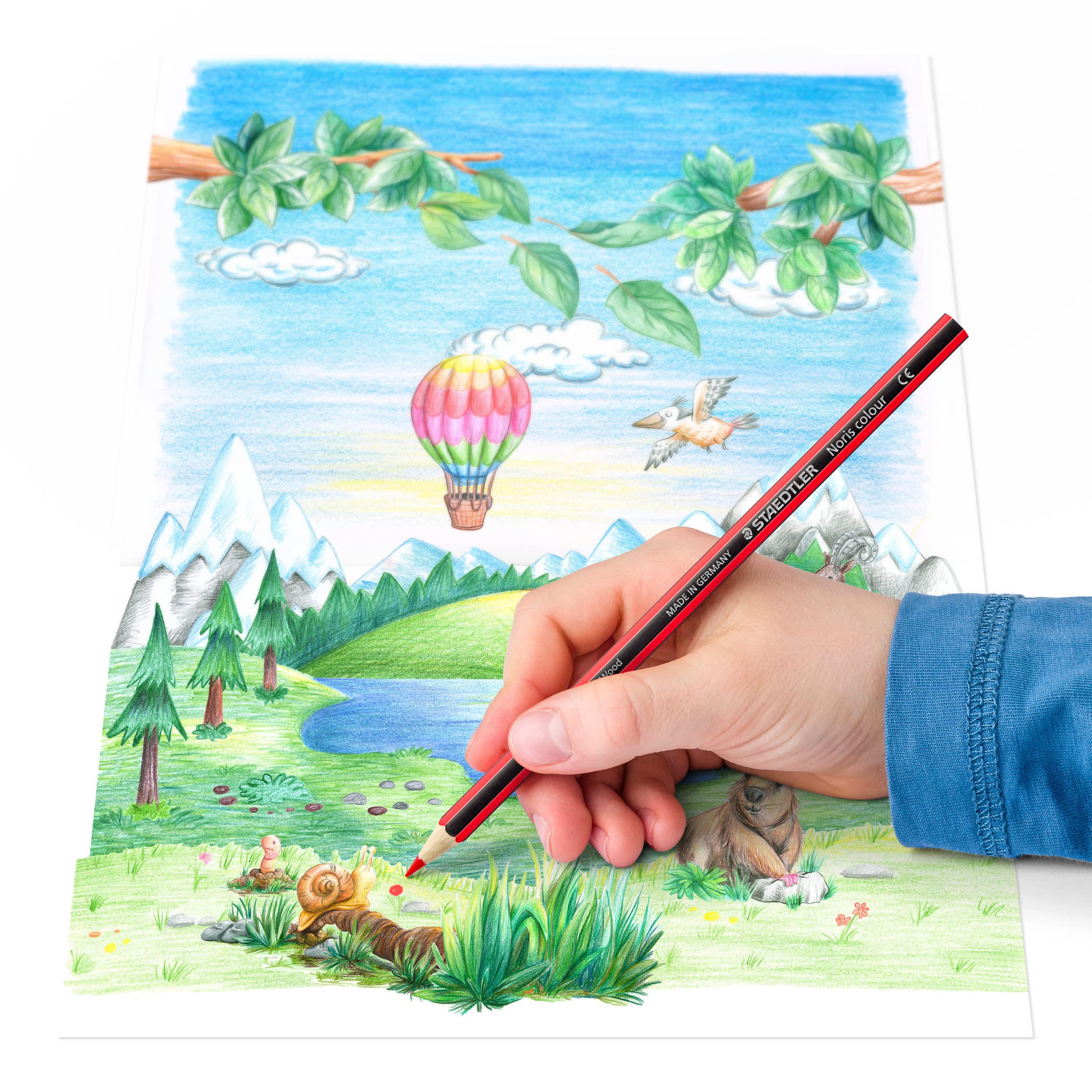 STAEDTLER Noris colour 185-9 Colouring Pencil - Black | Pack of 12 | Upcycled Wood 3
