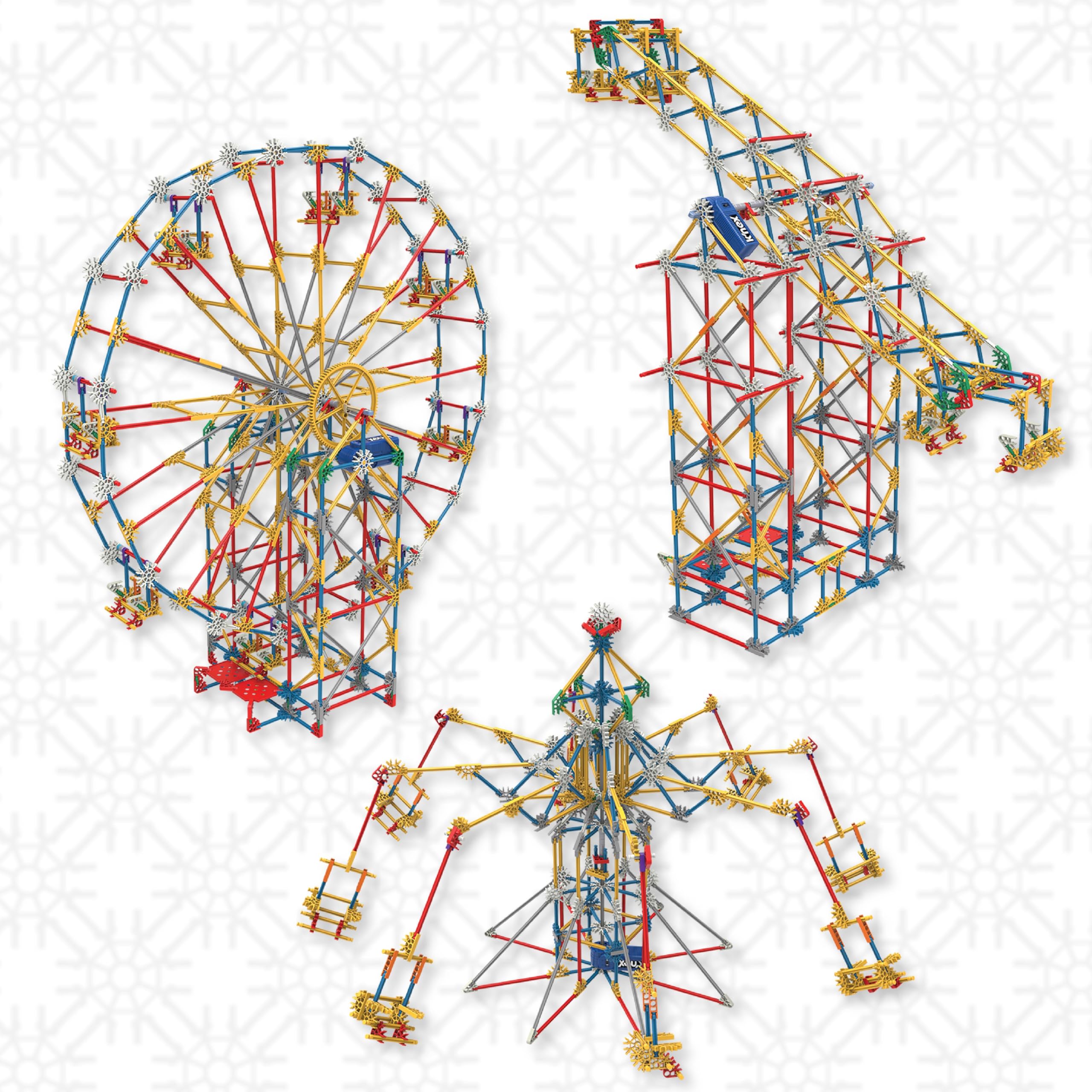 K'NEX 3-in-1 Classic Amusement Park Building Set - 744-Piece Playset for Ages 9+ 12