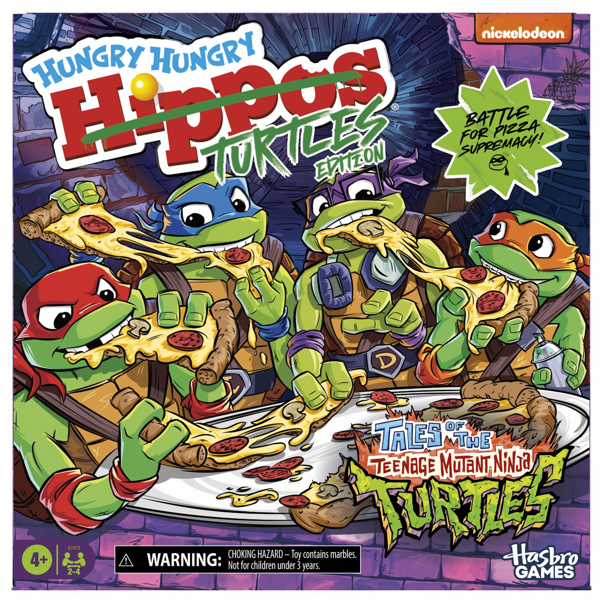 Hasbro Gaming Hungry Hungry Hippos Teenage Mutant Ninja Turtles Edition Board Game 1