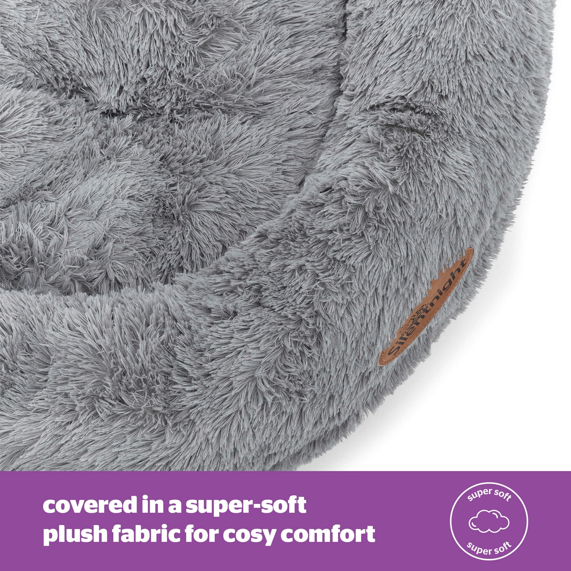 Silentnight Calming Donut Pet Bed - Large Grey | Reduces Anxiety | Machine Washable 4