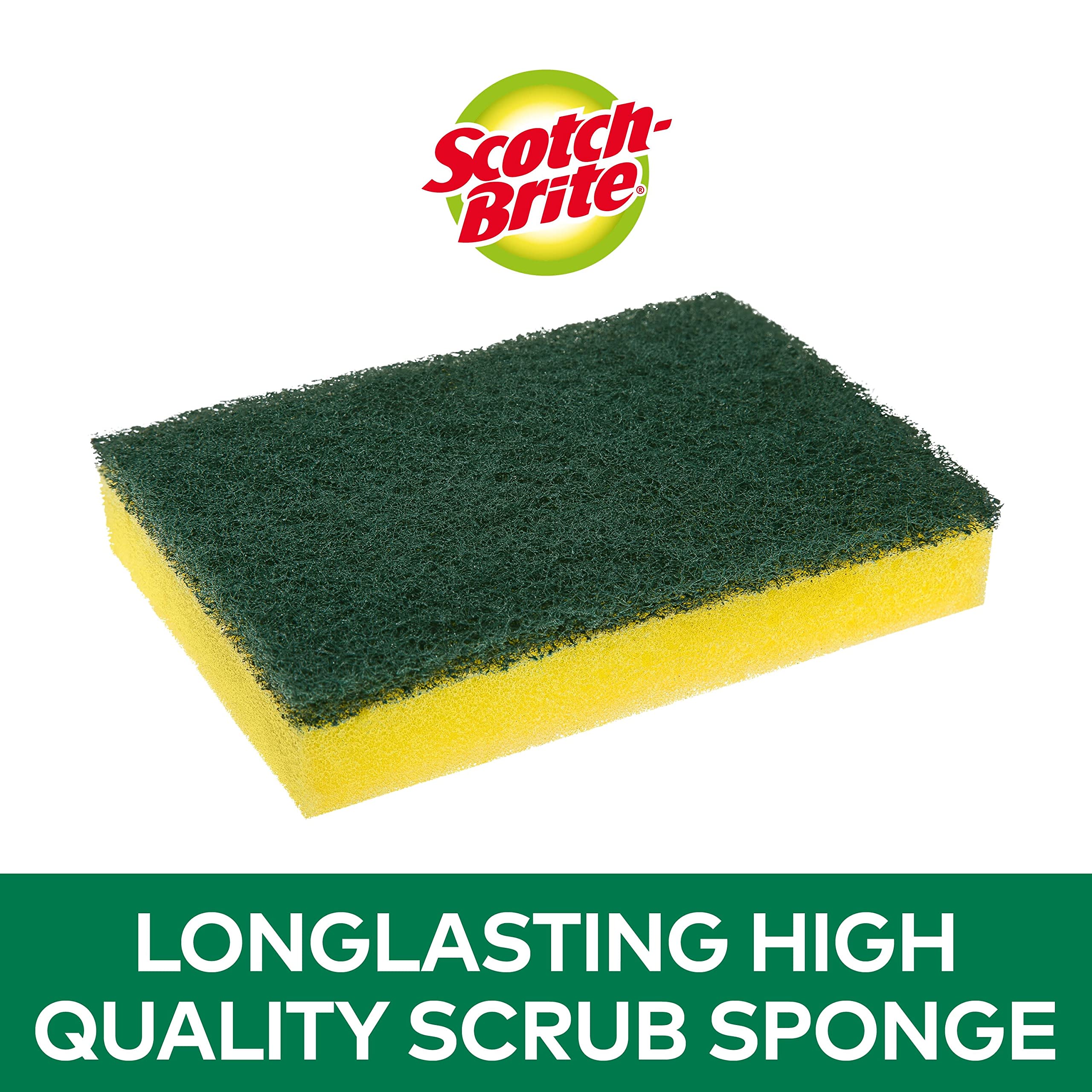 Scotch-Brite Classic Heavy Duty Scrub Sponge - Powerful Grease Cutting | 20 Sponges | Green 4