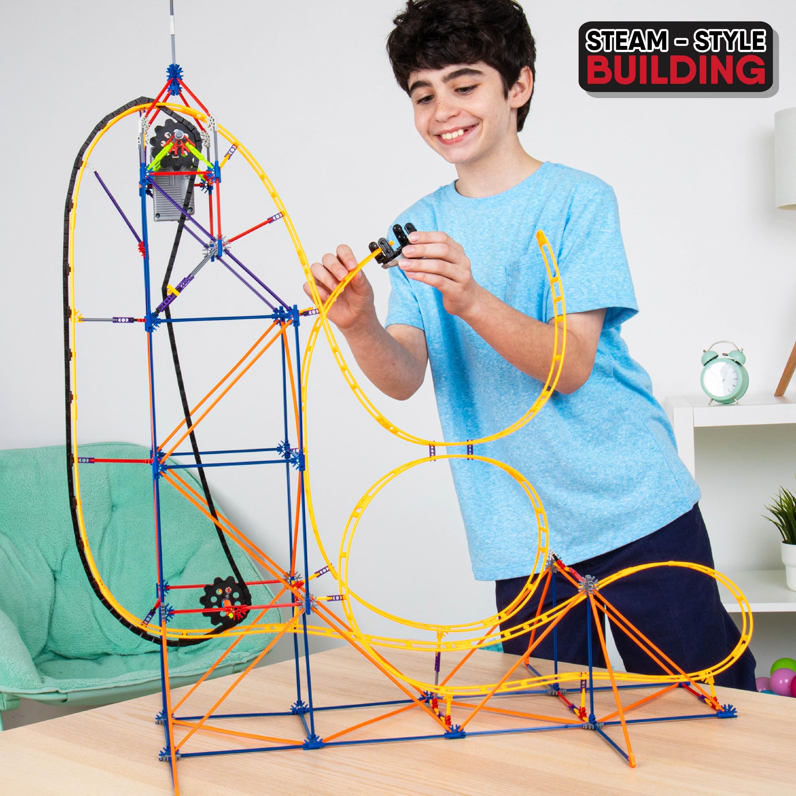 K'NEX Amazin' 8 Coaster Building Set - 448 Pieces | Working Roller Coaster | Ages 7+