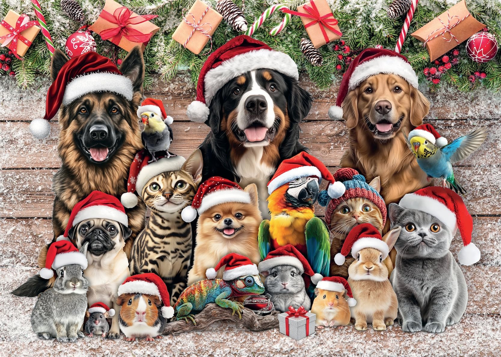 Mr. Broccoli Christmas Pets Jigsaw Puzzle - 1000 Pieces, 68 x 48 cm 1