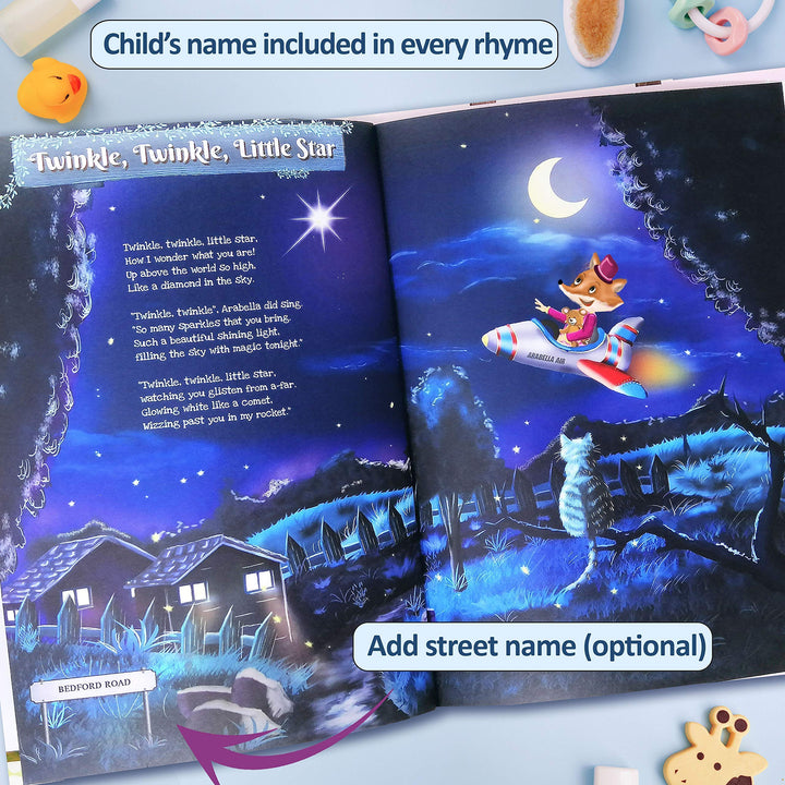 Personalised Baby Book of Nursery Rhymes - My Magic Name (Hardcover, Illustrated Edition)