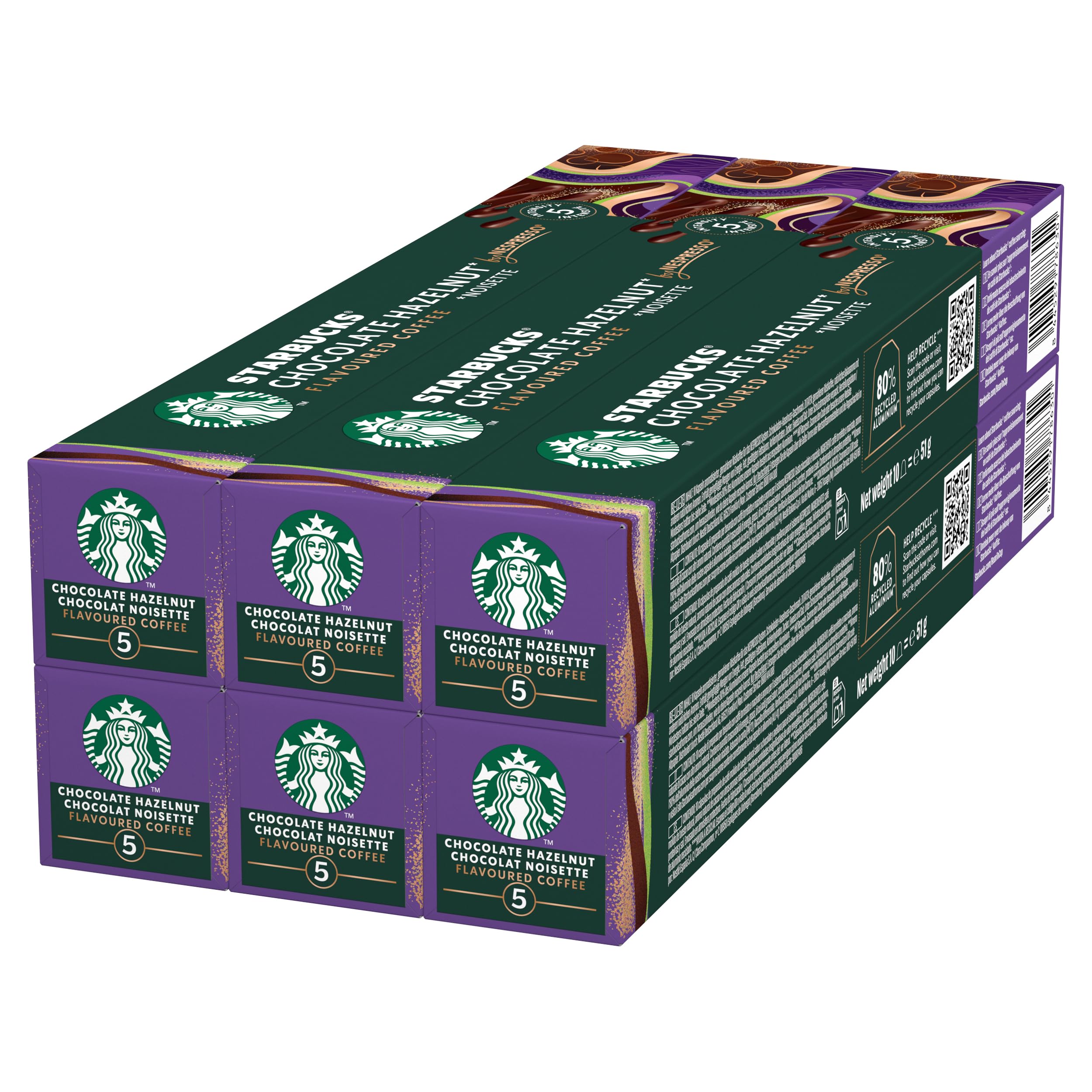 STARBUCKS Chocolate Hazelnut by Nespresso - Blonde Roast Coffee Capsules | Intensity 5 | 60 Count 1