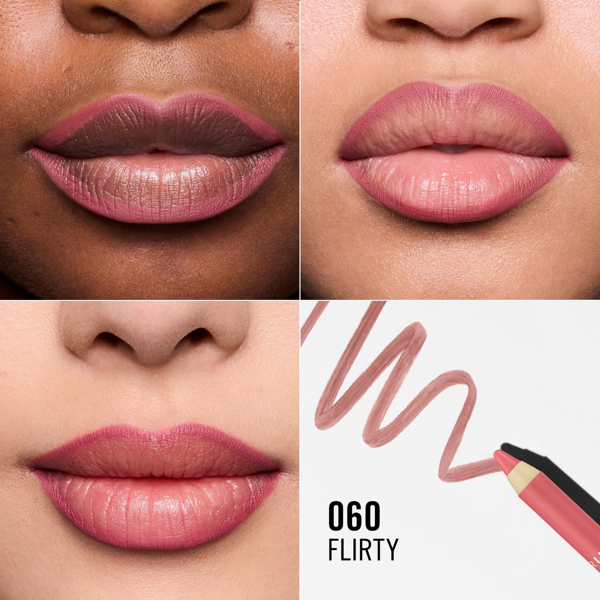 Rimmel OH MY PLUMP! Plumping Lip Liner - 060 Flirty, Sharpenable Pencil