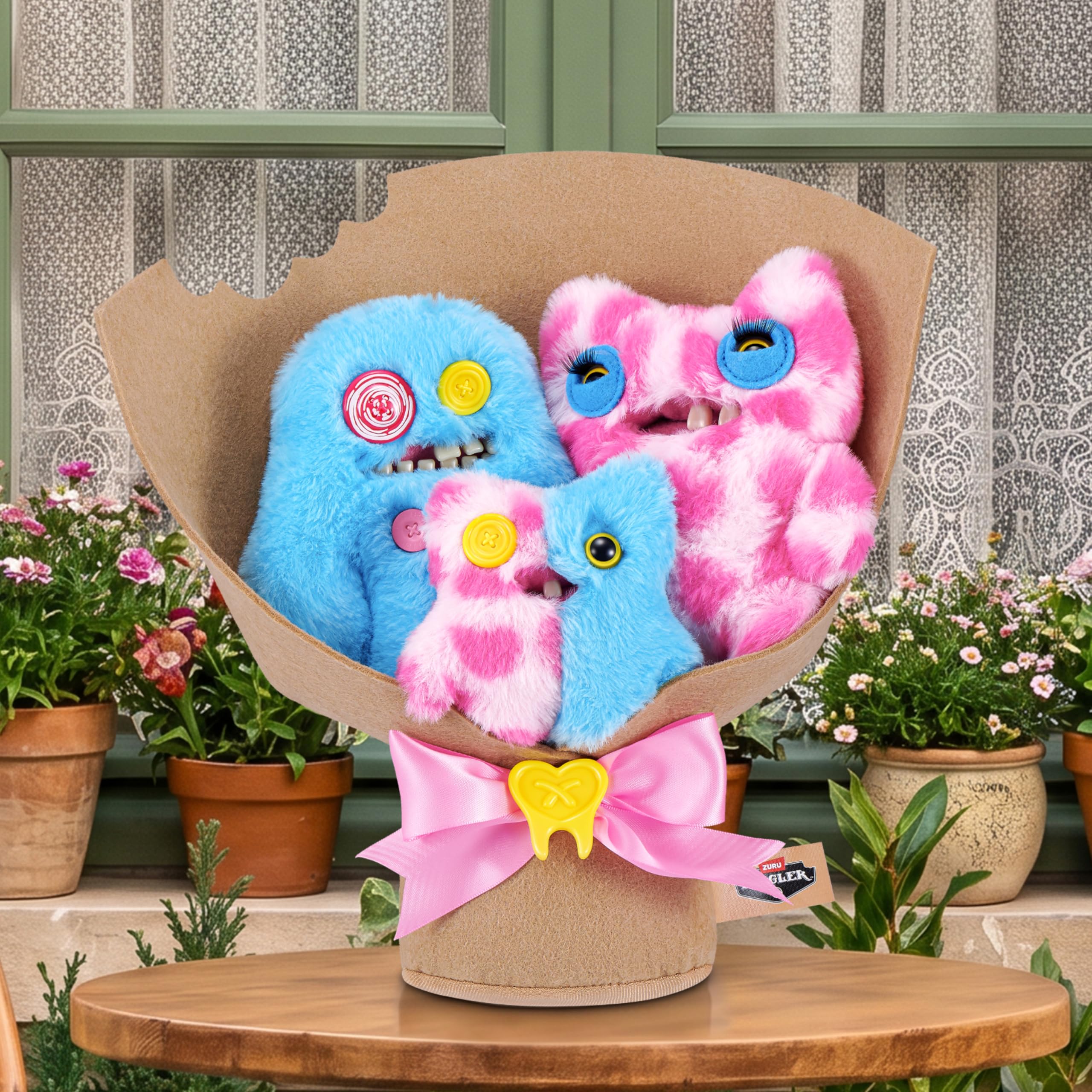 Fuggler Soft Dolls Bouquet - Sasquoosh, Stinkface, Squooshface - 2 x 9 inch, 1 x 3.5 inch Plush Set 3