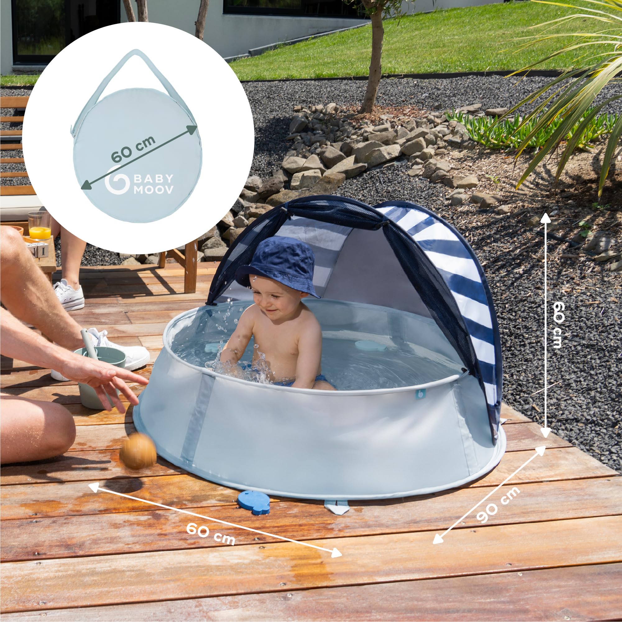 Babymoov Aquani Pop Up Baby Beach Tent & Paddling Pool - UPF 50+ Sun Protection | 90x60x60cm 7