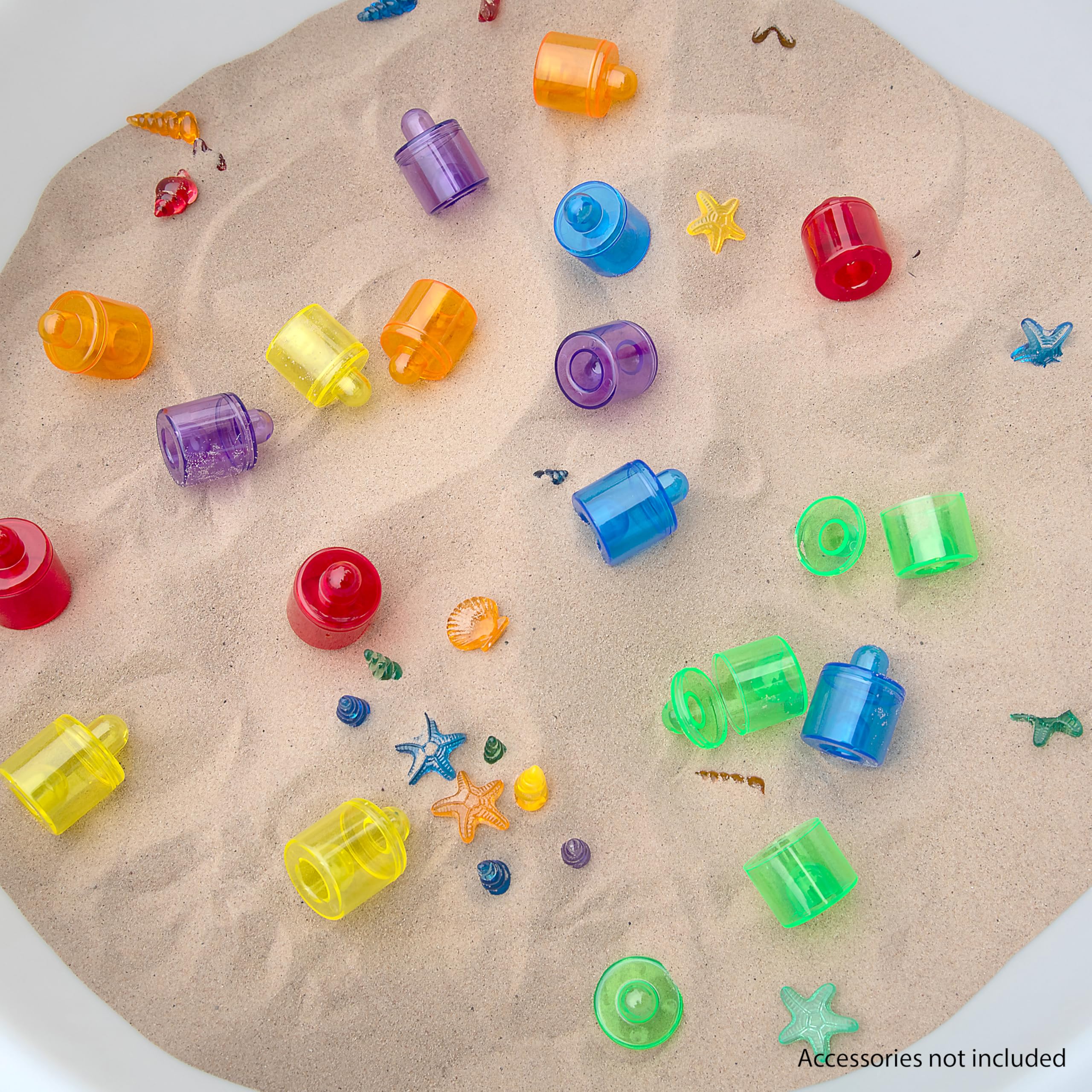 tickit Translucent Colour Pot Set - 18 Pieces, 42mm Dia, Stackable for Colour Mixing | Ages 12m+ 4