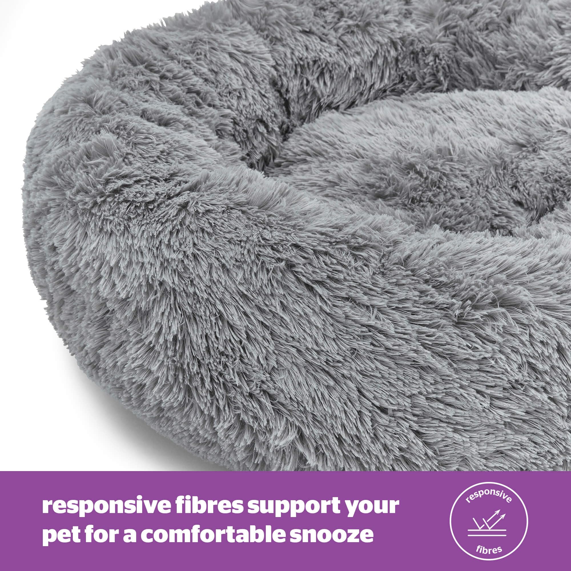 Silentnight Calming Donut Pet Bed - Large Grey | Reduces Anxiety | Machine Washable 5