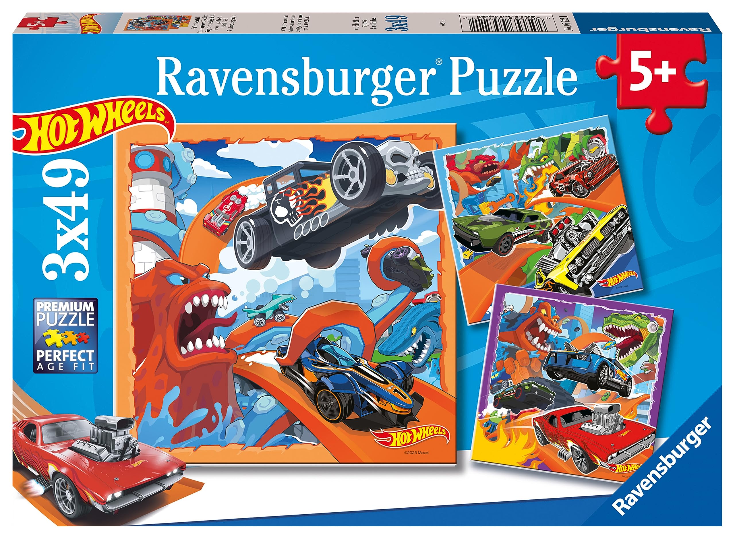 Ravensburger Hot Wheels 3-Pack Jigsaw Puzzles (3x49 Pieces) for Kids Ages 5+ 1