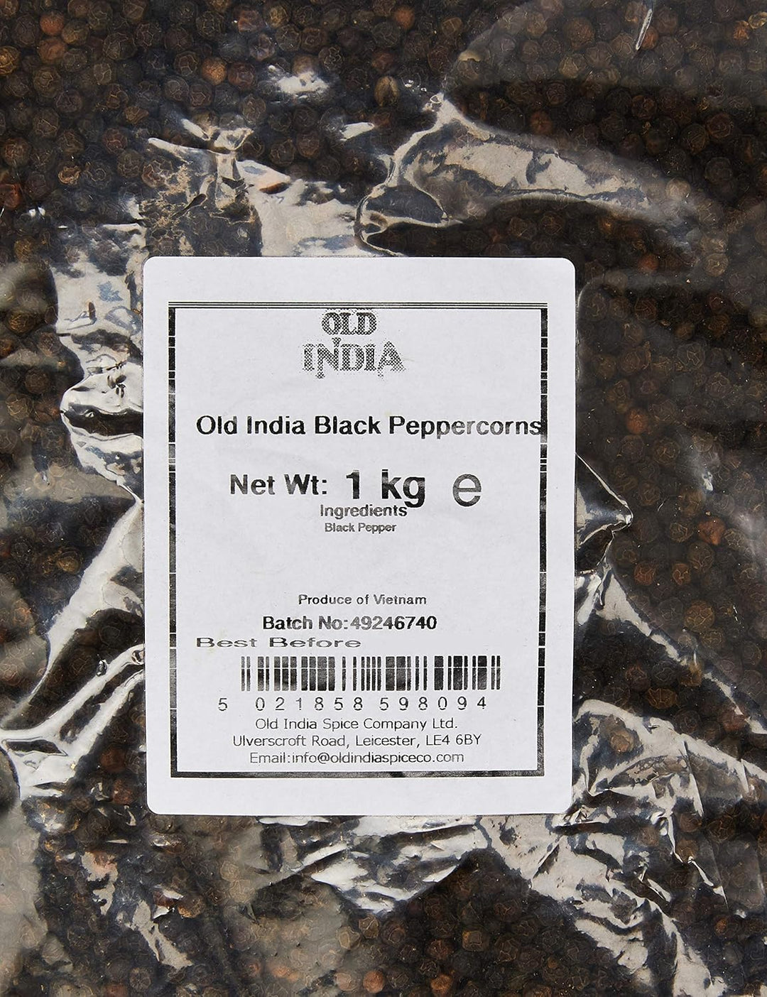 Old India Black Peppercorns 1kg - Premium Whole Black Pepper for Cooking