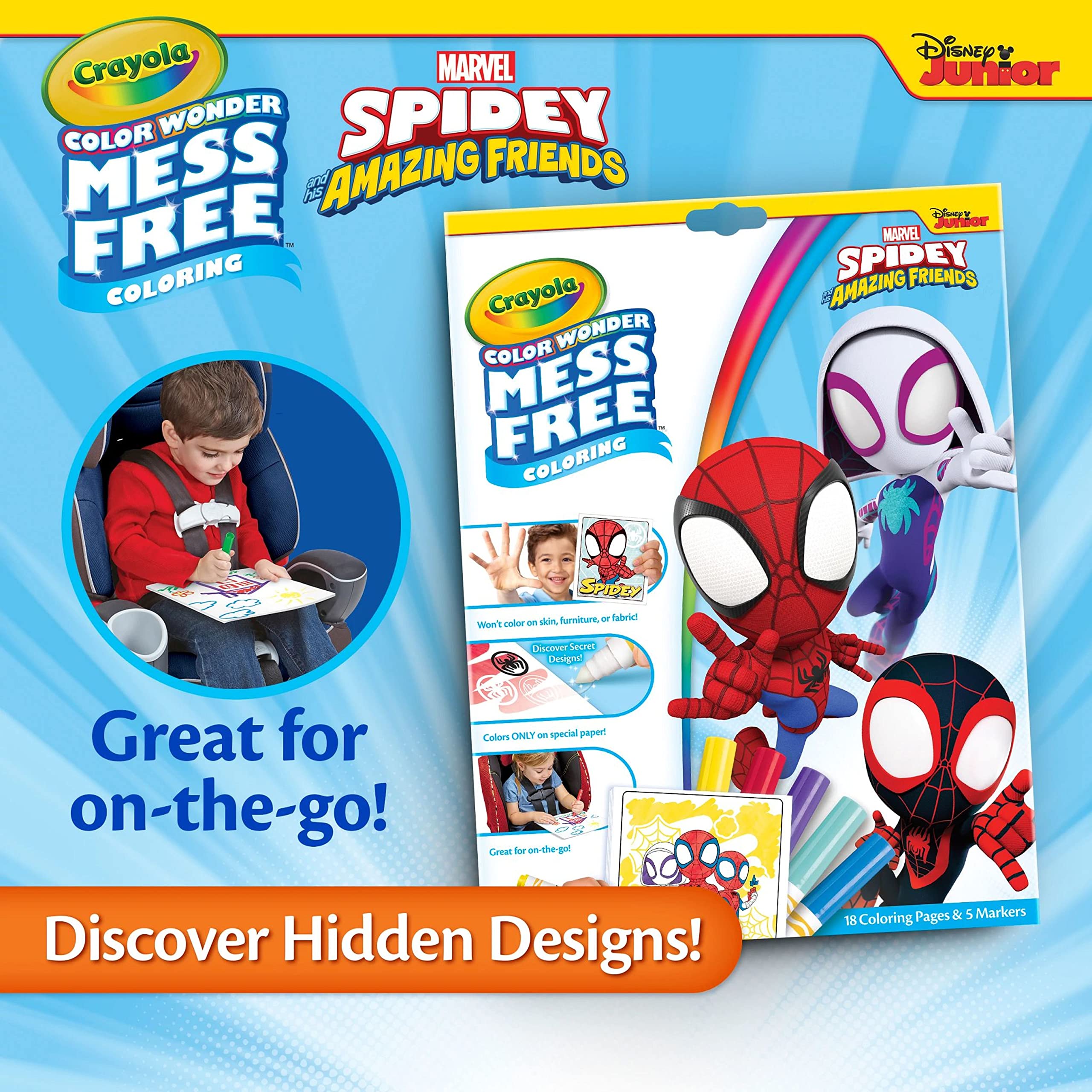 CRAYOLA Color Wonder Spidey and His Amazing Friends Mess-Free Coloring Kit | 23 Piece Set | Ages 3+ 5