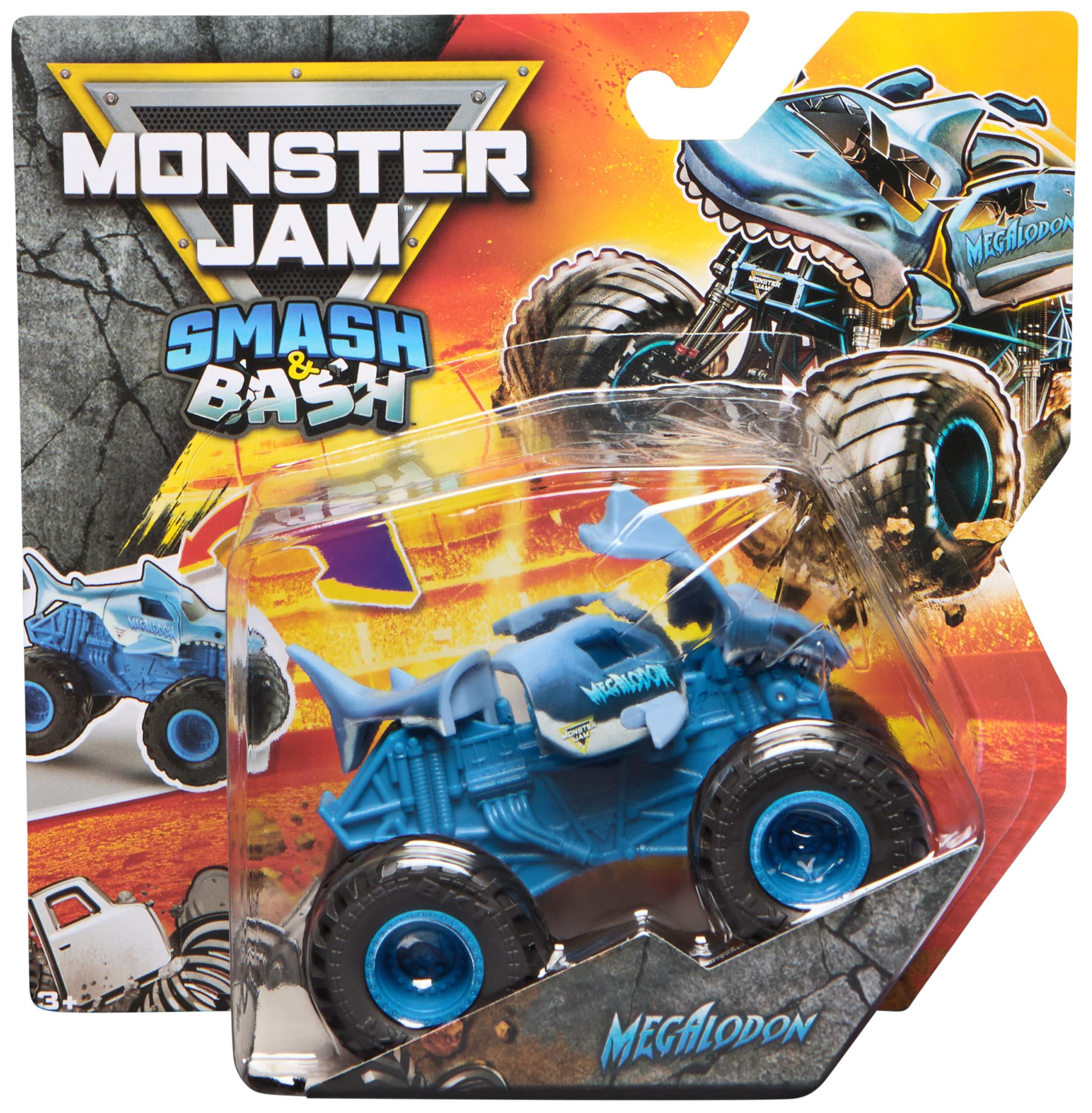 Monster Jam Smash & Bash Megalodon - 1:64 Die-Cast Repairable Monster Truck for Kids 1