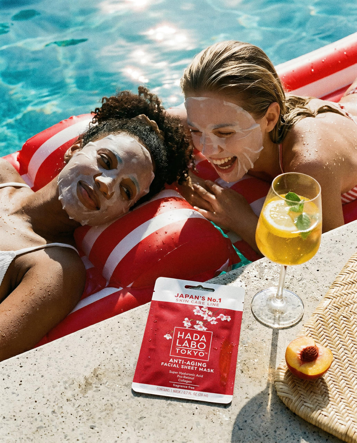 Hada Labo Tokyo Anti-Ageing Facial Sheet Masks - Super Hyaluronic Acid, Collagen & Squalane, 10 Pack, Age 40+