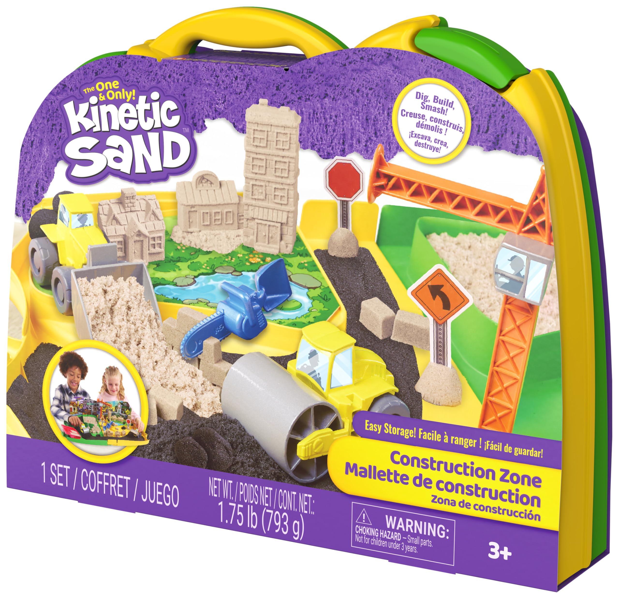 Kinetic Sand Construction Zone - Moldable Play Sand Sensory Toys for Ages 3+ 8