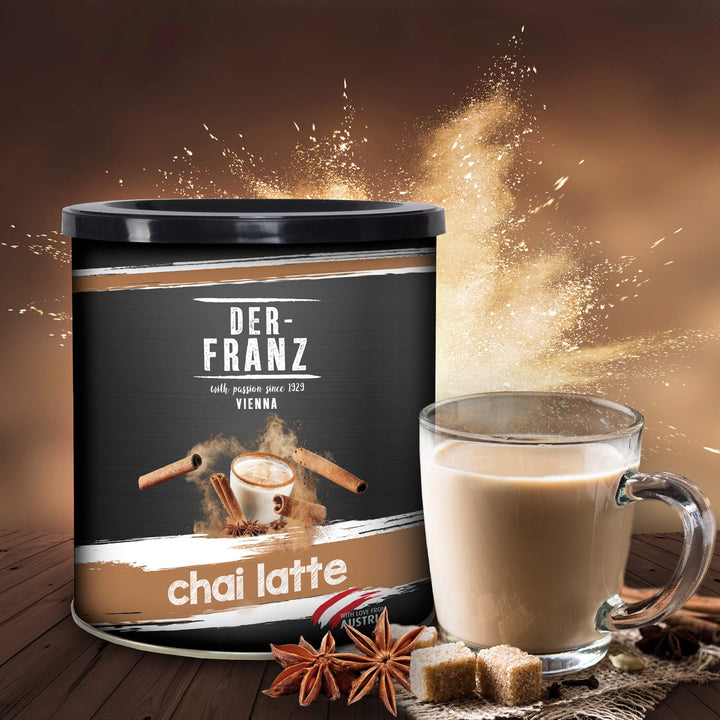Der-Franz Chai Latte Powder, 500 g – Spiced Black Tea Blend with Ginger, Cardamom & Cinnamon