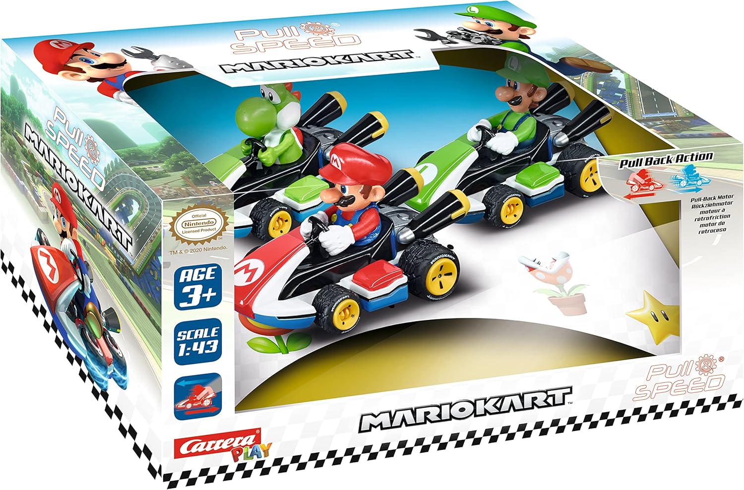 Mario Kart 8 - Pull Back & Speed 3-Pack Vehicles with Detailed Design 1