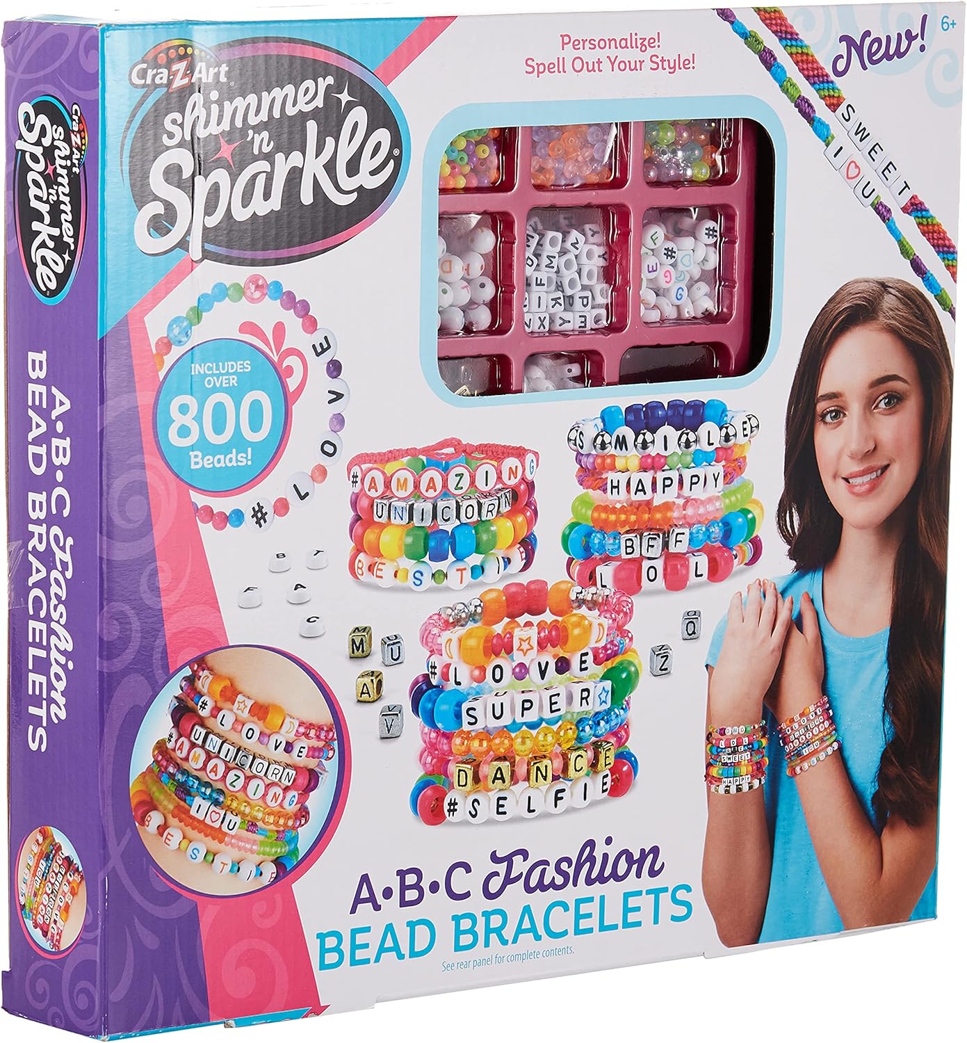 CRA-Z-ART Shimmer n Sparkle ABC Fashion Bracelets - Personalized Bead Craft Kit for Kids 6+ 1