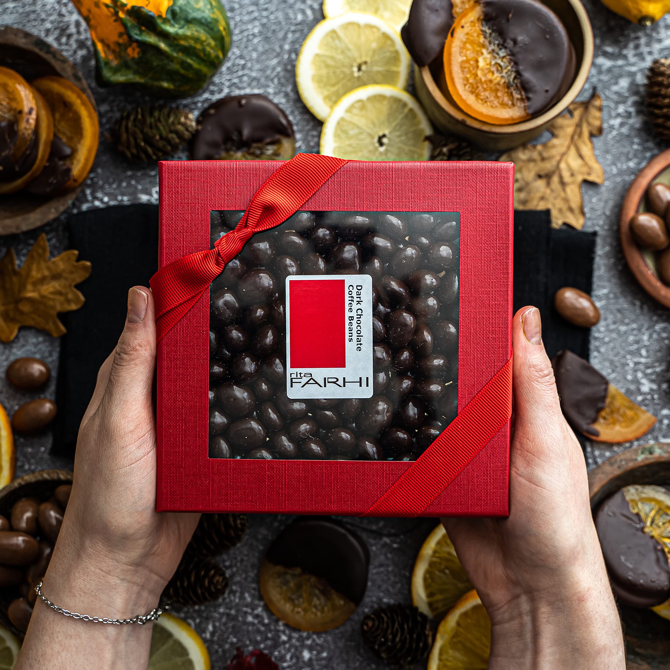 Rita Farhi Dark Chocolate Coated Coffee Beans Gift Box | 200g | Made in Britain 6