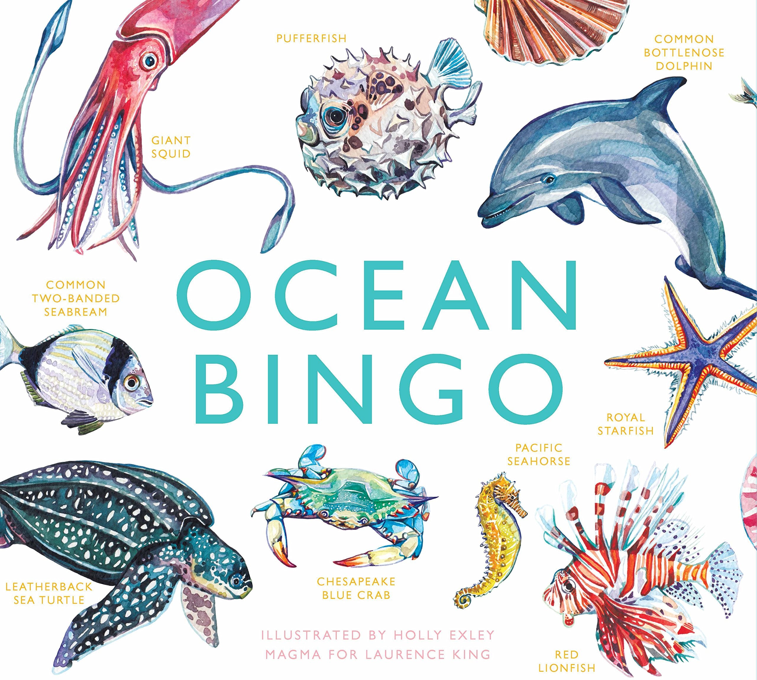 Laurence King Ocean Bingo - 64 Species Game | Ages 4-8 | Cardstock 1
