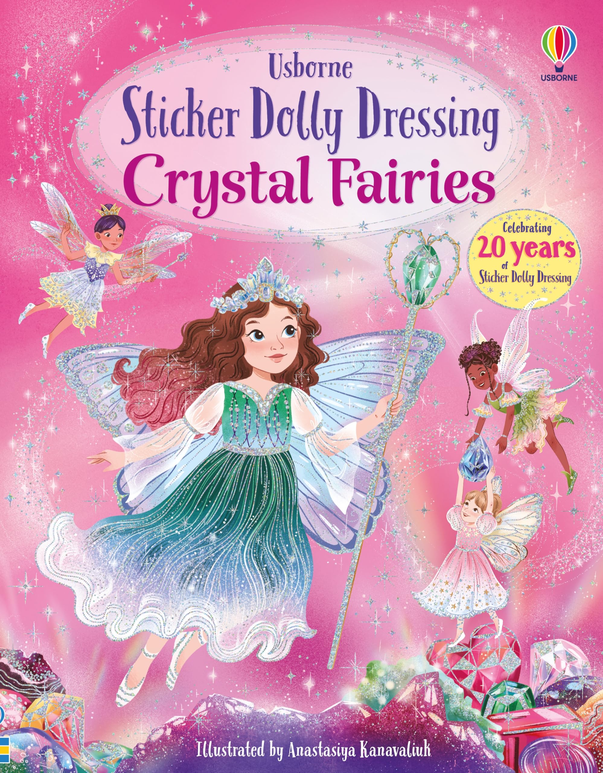 Usborne Sticker Dolly Dressing Crystal Fairies - Ages 5-8 | Paperback | 44 Pages