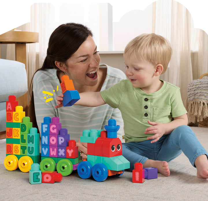 Mega Bloks Building Basics ABC Learning Train - Educational Building Set for Toddlers 1+