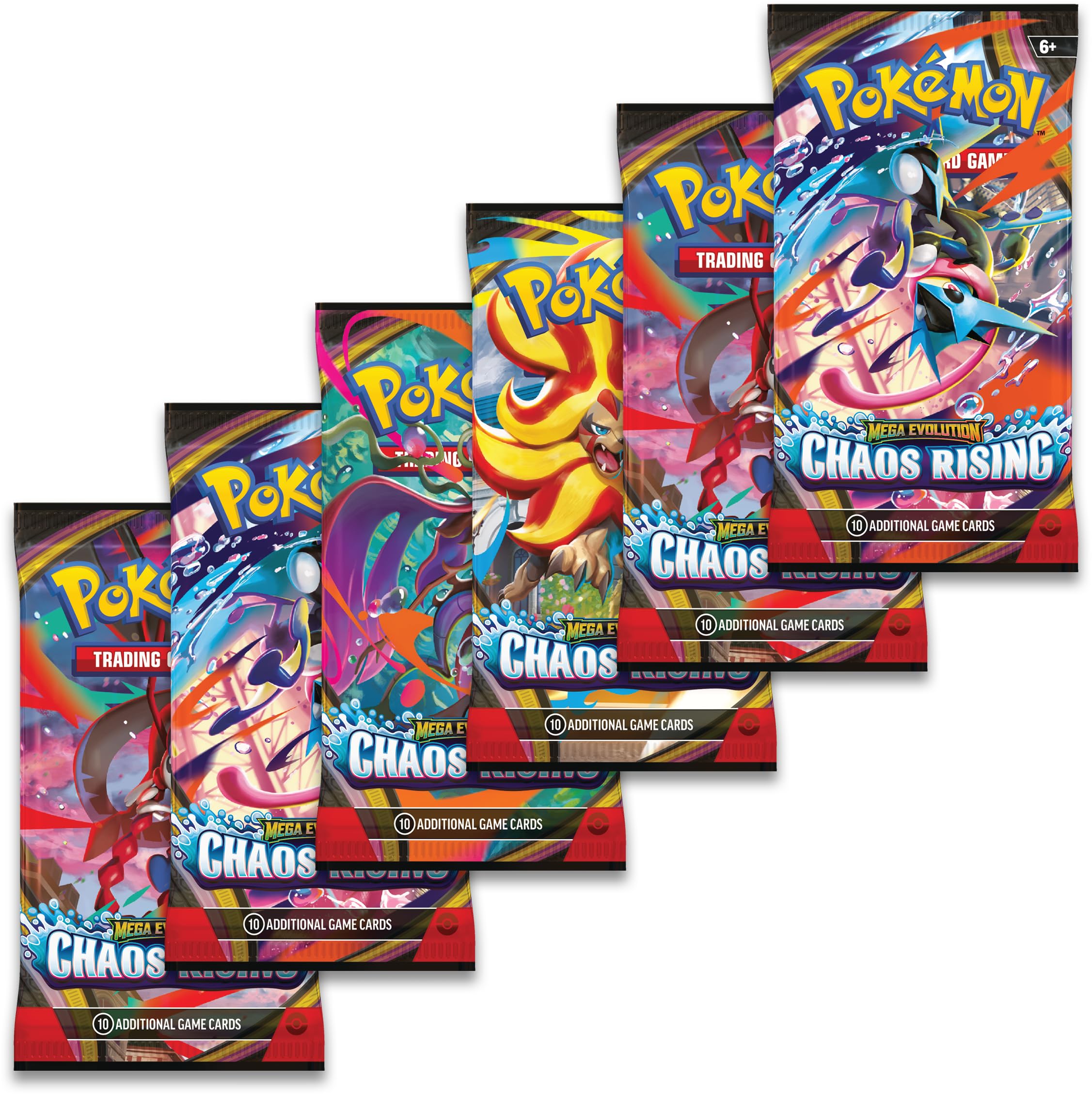 Pokémon TCG: Mega Evolution—Chaos Rising Booster Bundle - 6 Booster Packs | English | Ages 6+