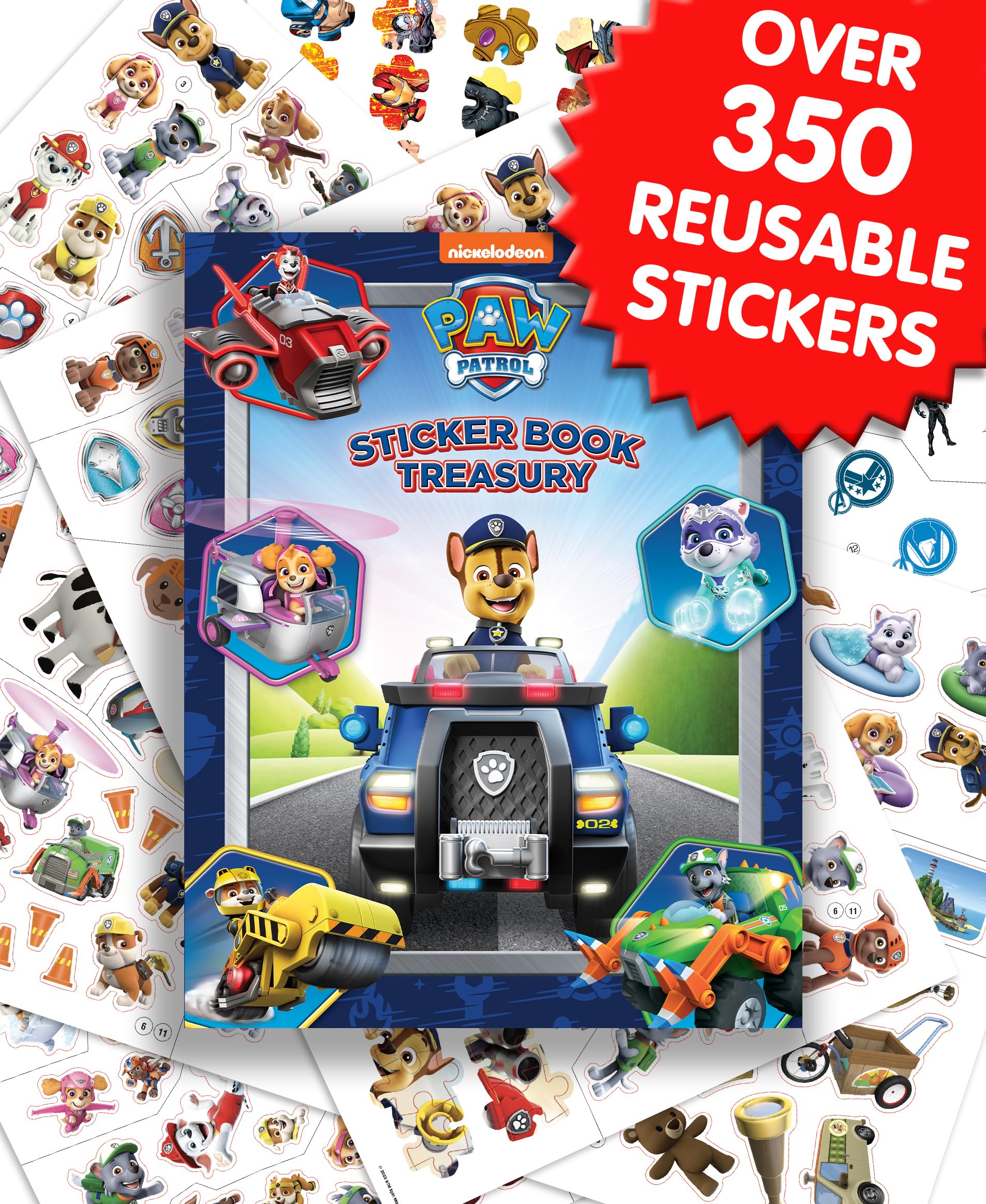 Nickelodeon Paw Patrol Sticker Book Treasury - 350 Reusable Stickers | Kids Edition | Ages 3+