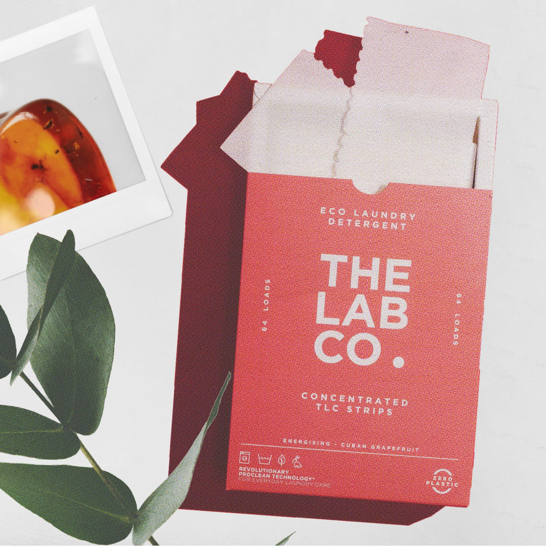 The Lab Co. - Laundry Detergent Strips 64 Loads (Eco Ultra-Concentrated, Non-Bio, Sensitive Skin, Fragrance: Grapefruit Amber Eucalyptus)