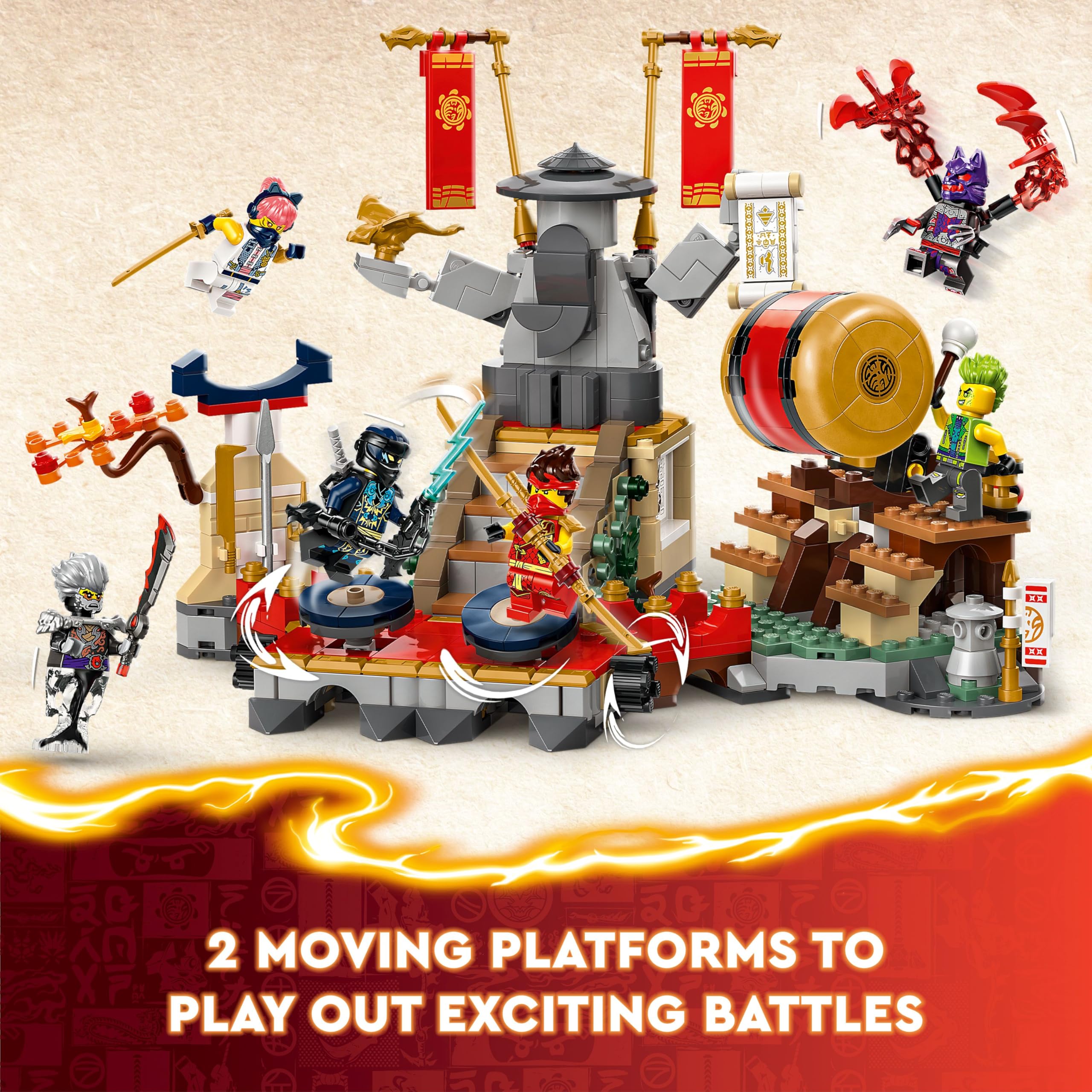 LEGO NINJAGO Tournament Battle Arena Set 71818 | 6 Minifigures including Jay & Kai | Ages 7+ 3