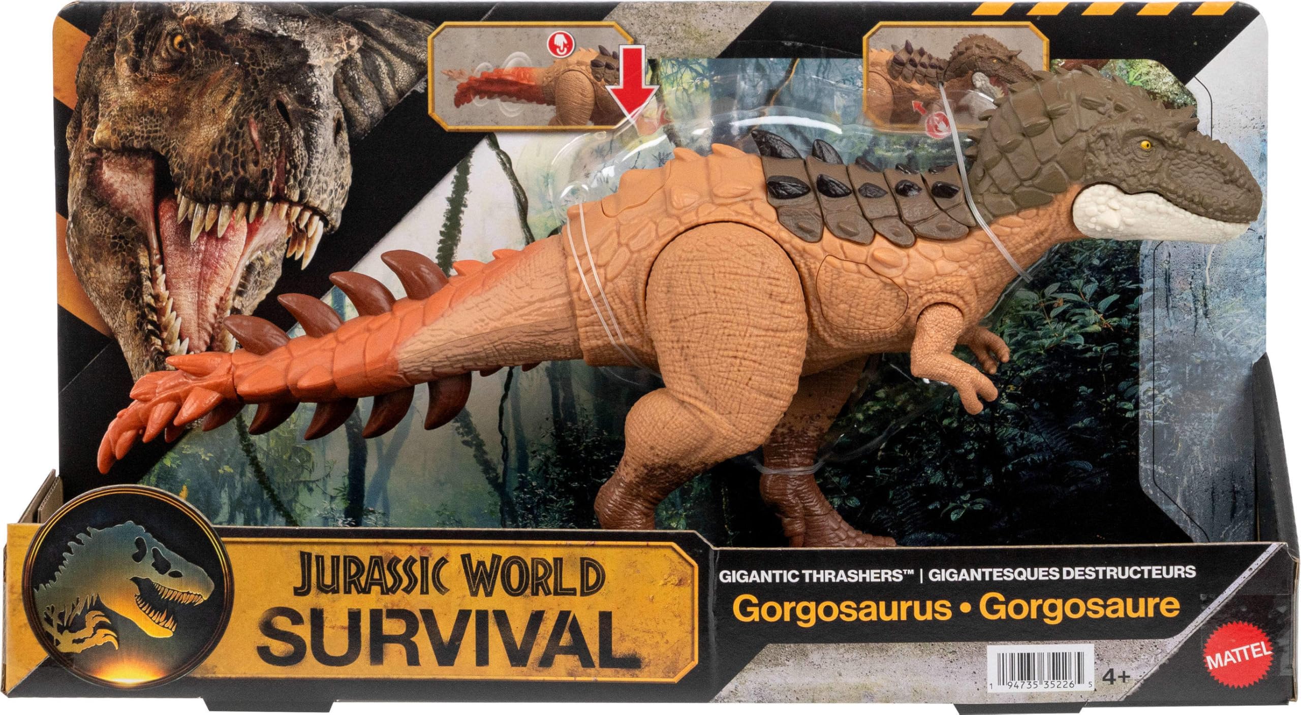 Mattel Jurassic World Gigantic Thrashers Gorgosaurus Dinosaur Action Figure | 14.9 Inches Long | Ages 4+ 6