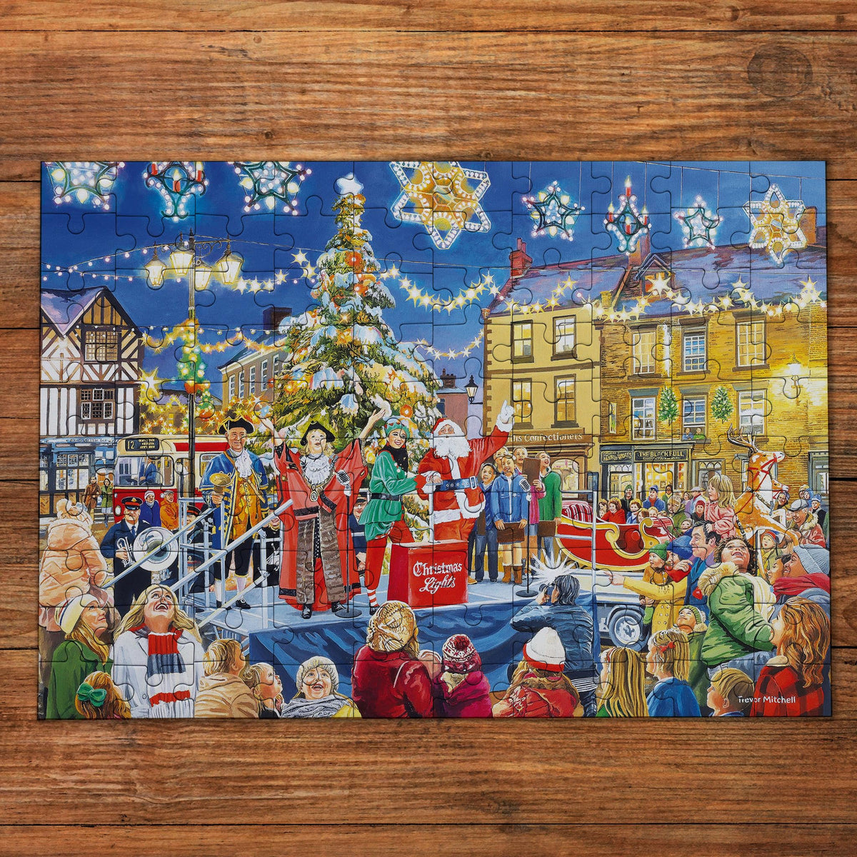 Gibsons Christmas Switch On 100XXL Piece Jigsaw Puzzle - Extra Large Pieces, Sustainable Recycled Board