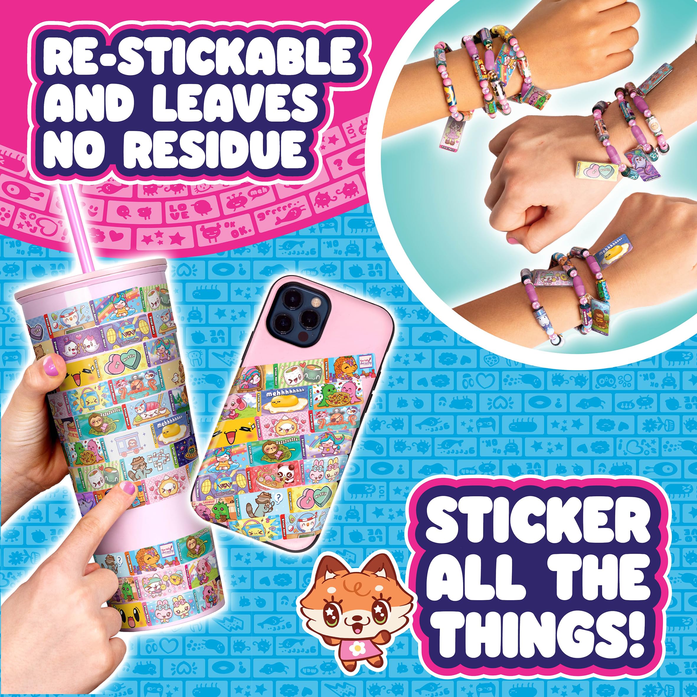 STICKI ROLLS Sticki Band Single Pack S3 - Wearable, Shareable Sticker Bracelets | Ages 5+ 5