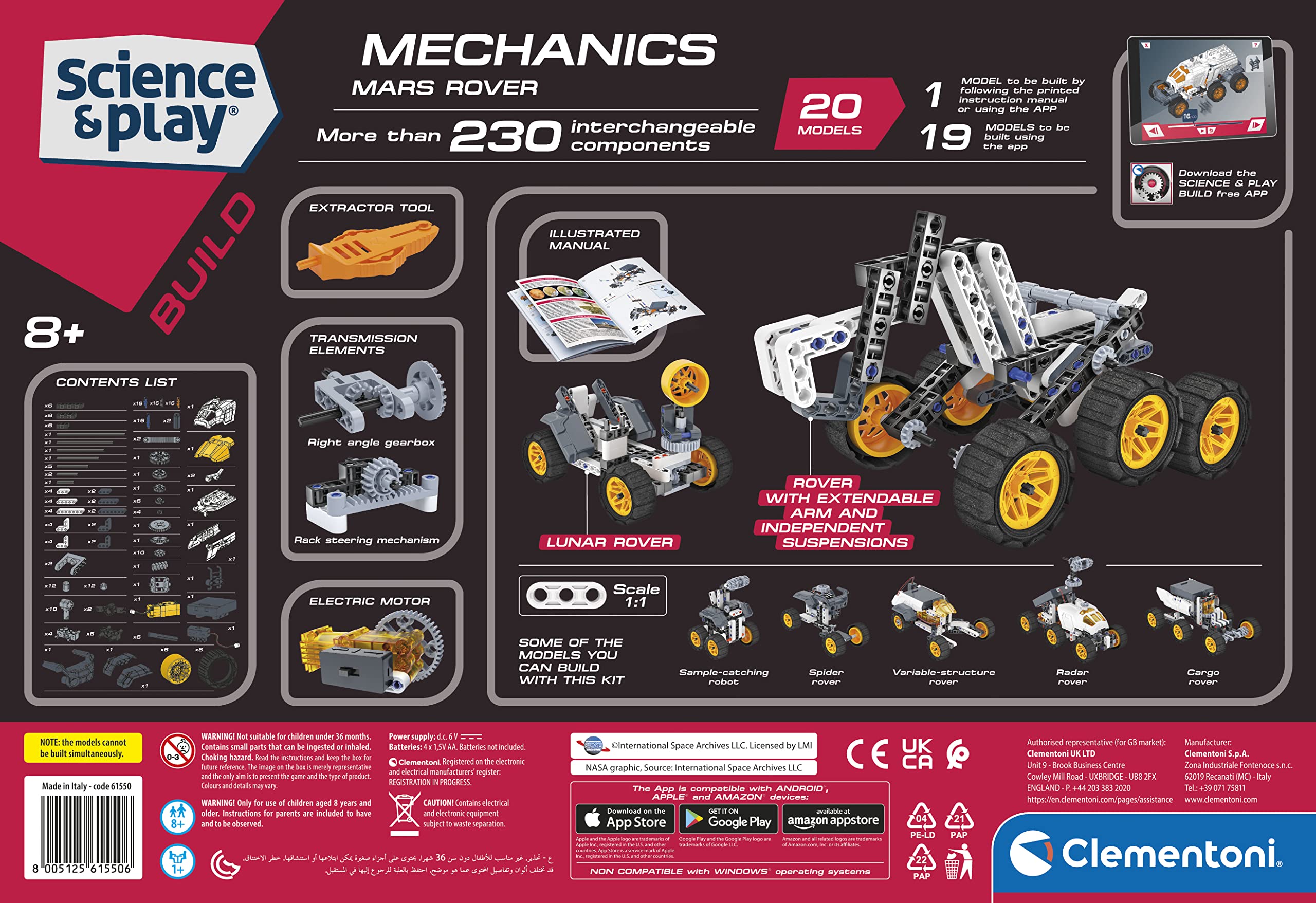 Clementoni NASA Rover Building Set - STEM Educational Toy for Ages 8+ 13