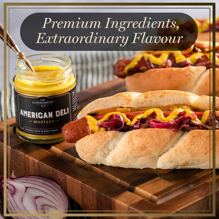 The Condiment Co. American Deli Mustard 175g - Smooth Yellow Mustard Sauce for Burgers & Hot Dogs