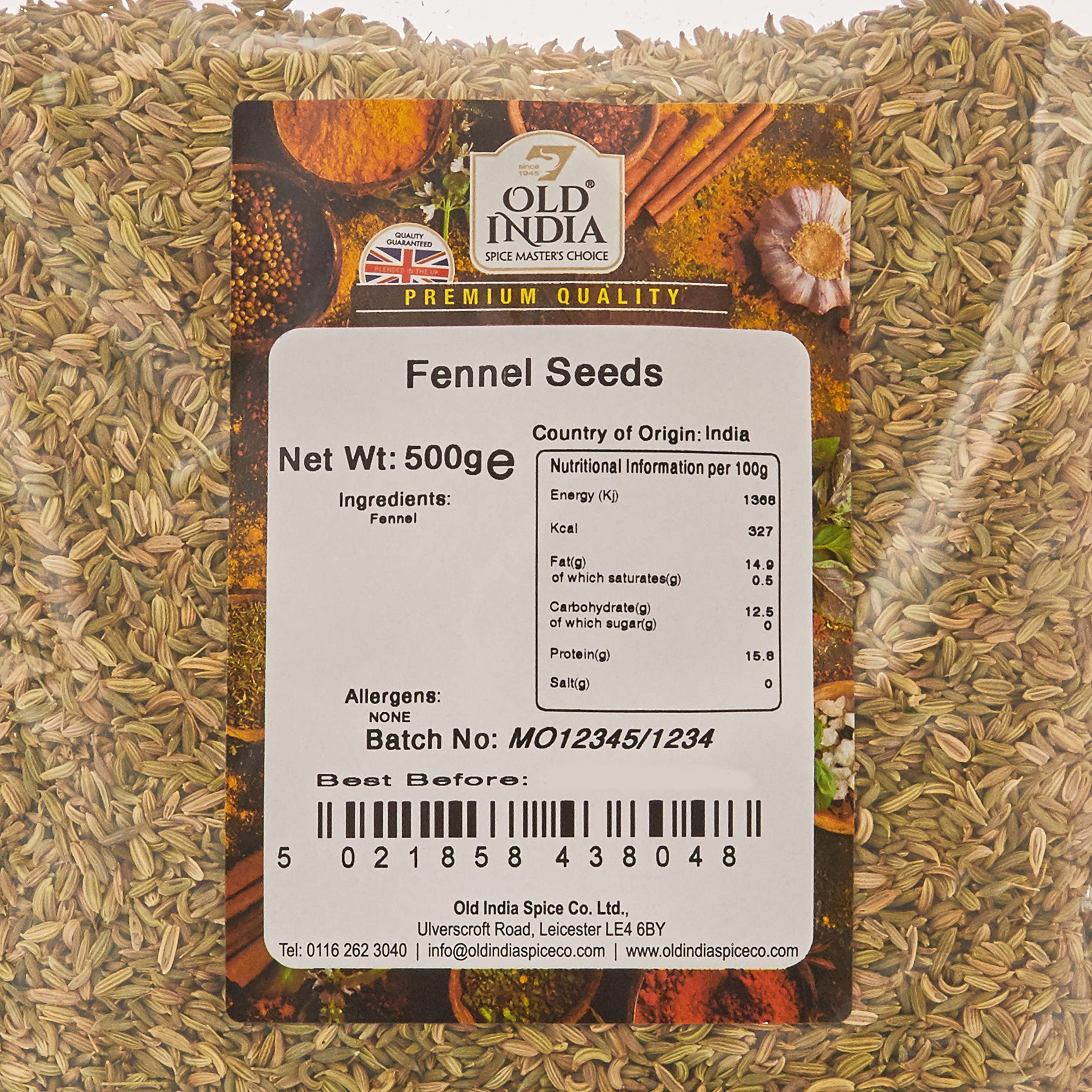 Old India Fennel Seeds - 100% Natural Whole Spice | 500g Pack