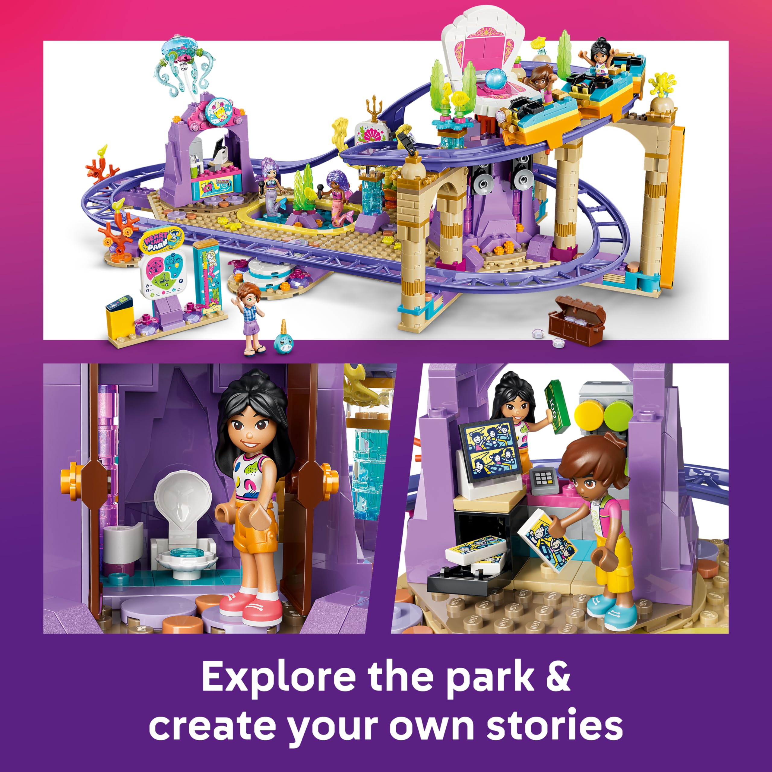 LEGO Friends Mermaid Roller Coaster Ride Building Set - Ages 8+ | 5 Mini Dolls | Multicolor 5
