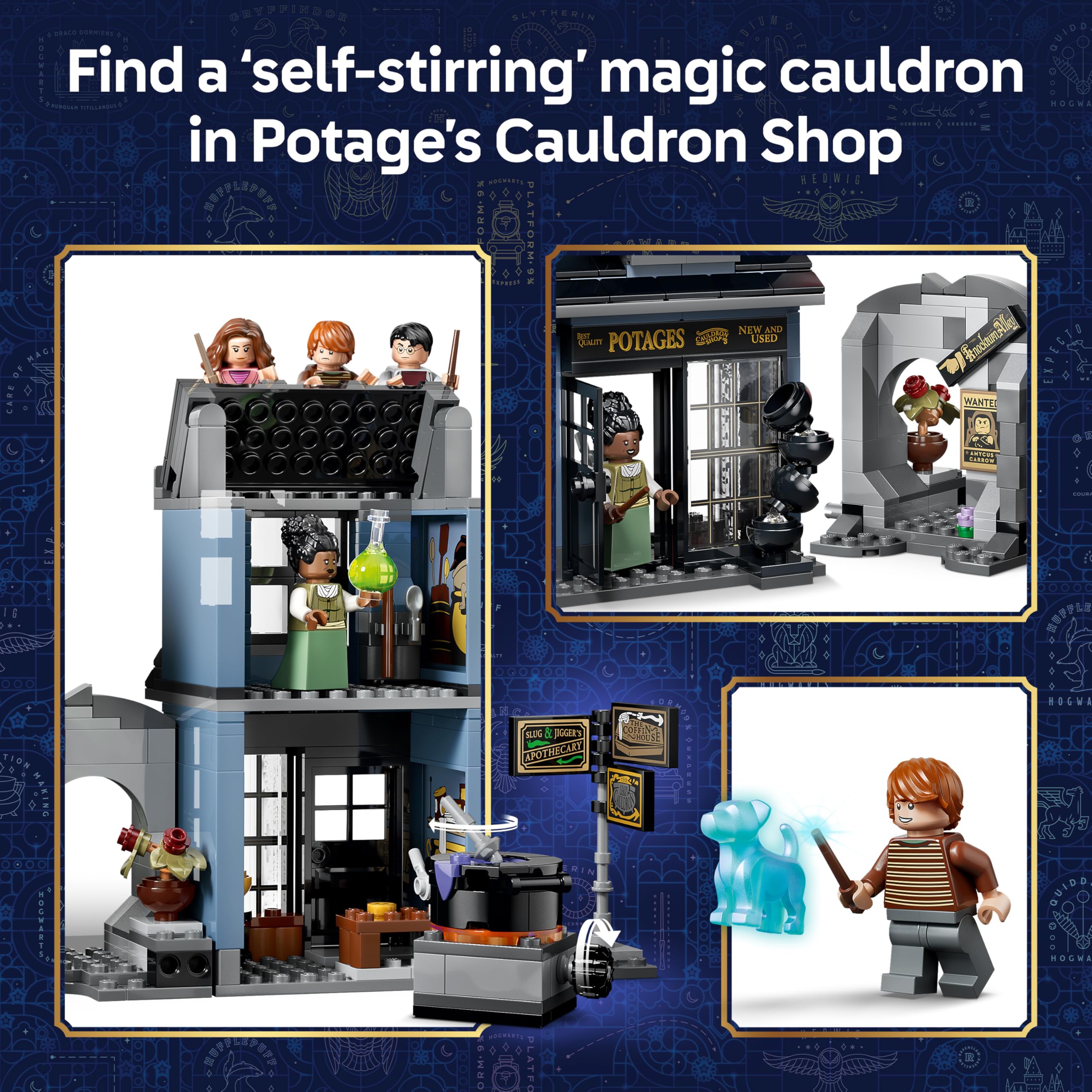LEGO Harry Potter Knockturn Alley Wizarding Shops Building Set - 8 Minifigures, Ages 8+ 5