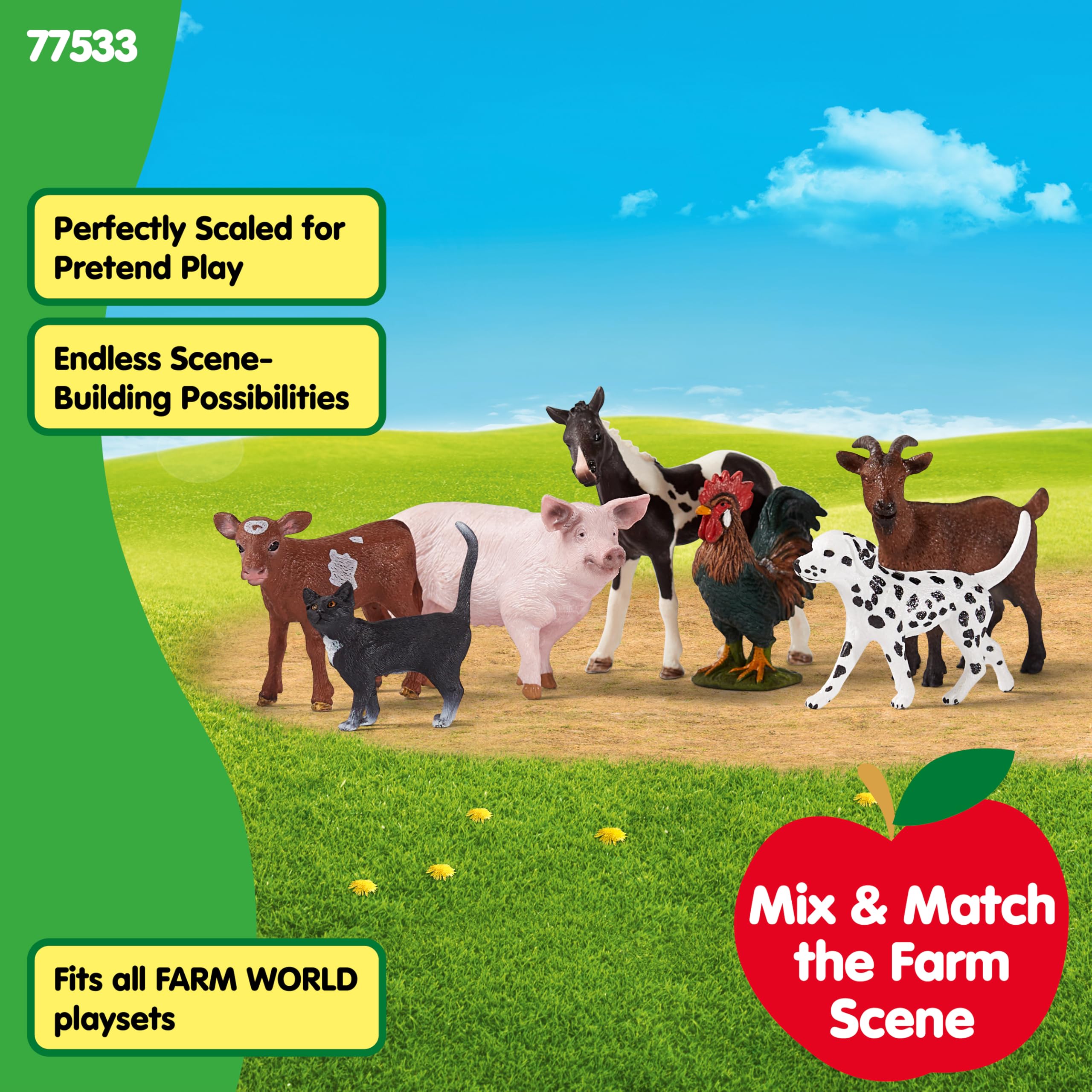 SCHLEICH Farm World - 7 PC Farm Animal Playset with Realistic Figurines for Kids 3+ 8