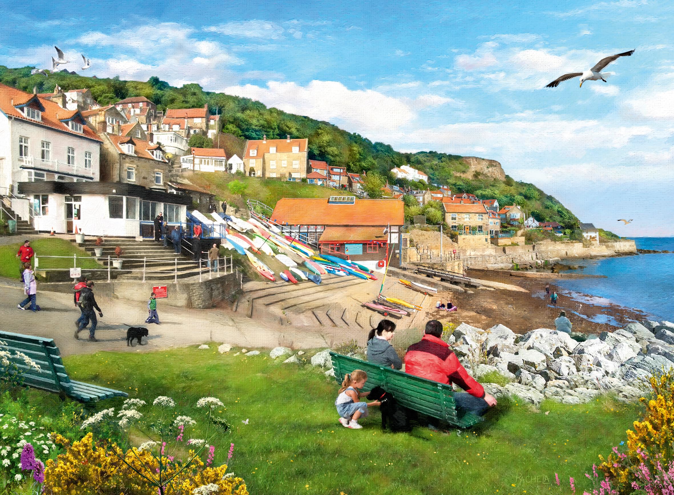Ravensburger Picturesque Landscapes No. 1 Jigsaw Puzzle - 1000 Pieces, Yorkshire Whitby & Runswick Bay 1