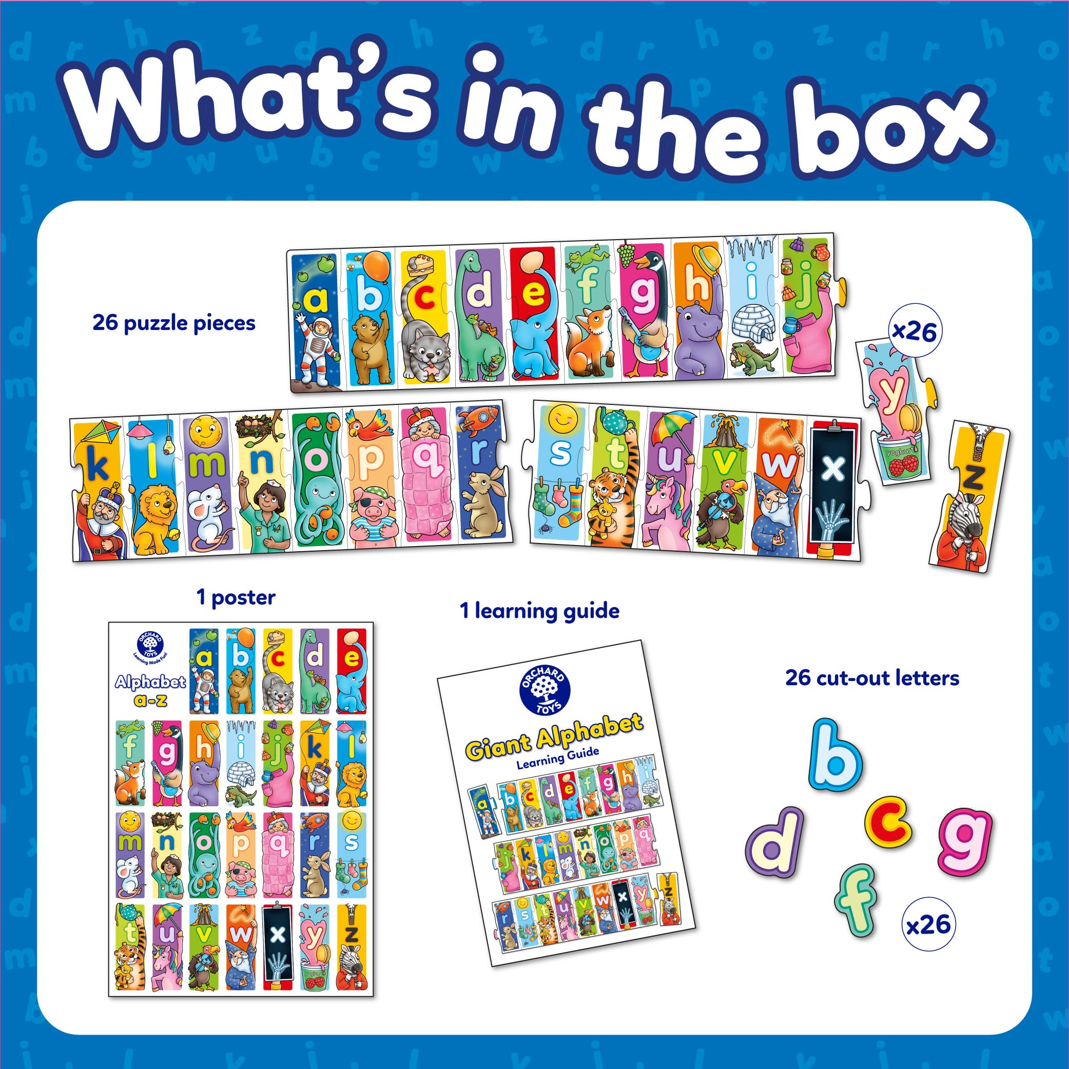 Orchard Toys Giant Alphabet Educational Jigsaw Puzzle for Ages 3+ | 26 Pieces, Over 1.7m Long